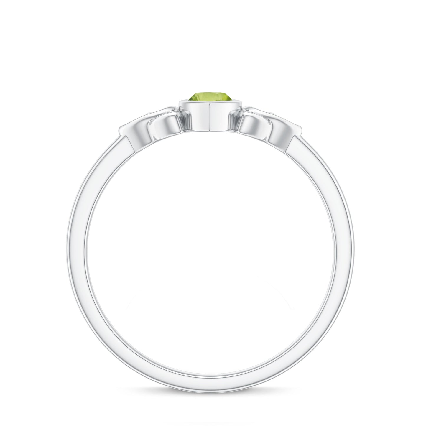 Natural 0.7 Carat Marquise Peridot Promise Ring with Celtic Knot