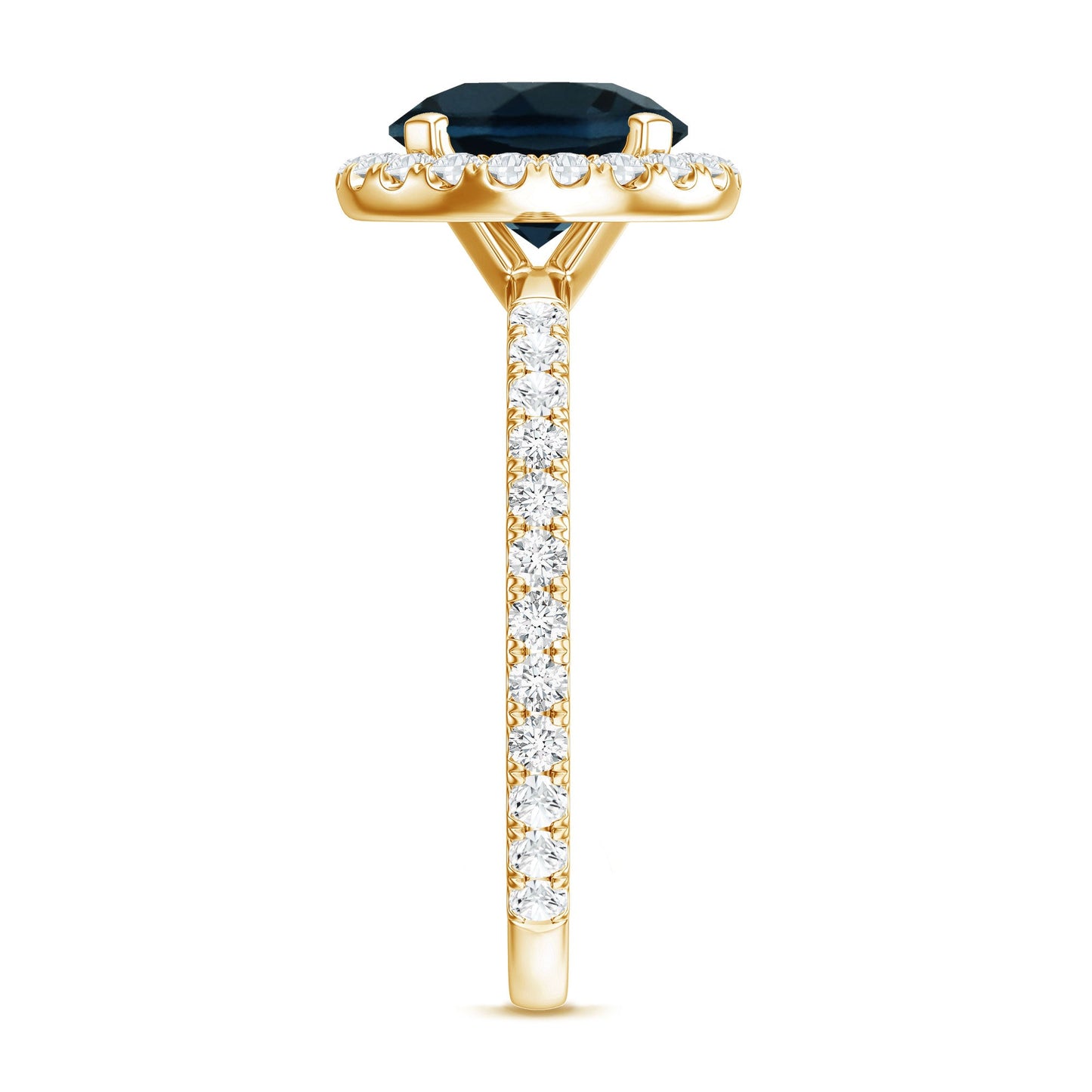 2 Carat London Blue Topaz Classic Engagement Ring with Diamond