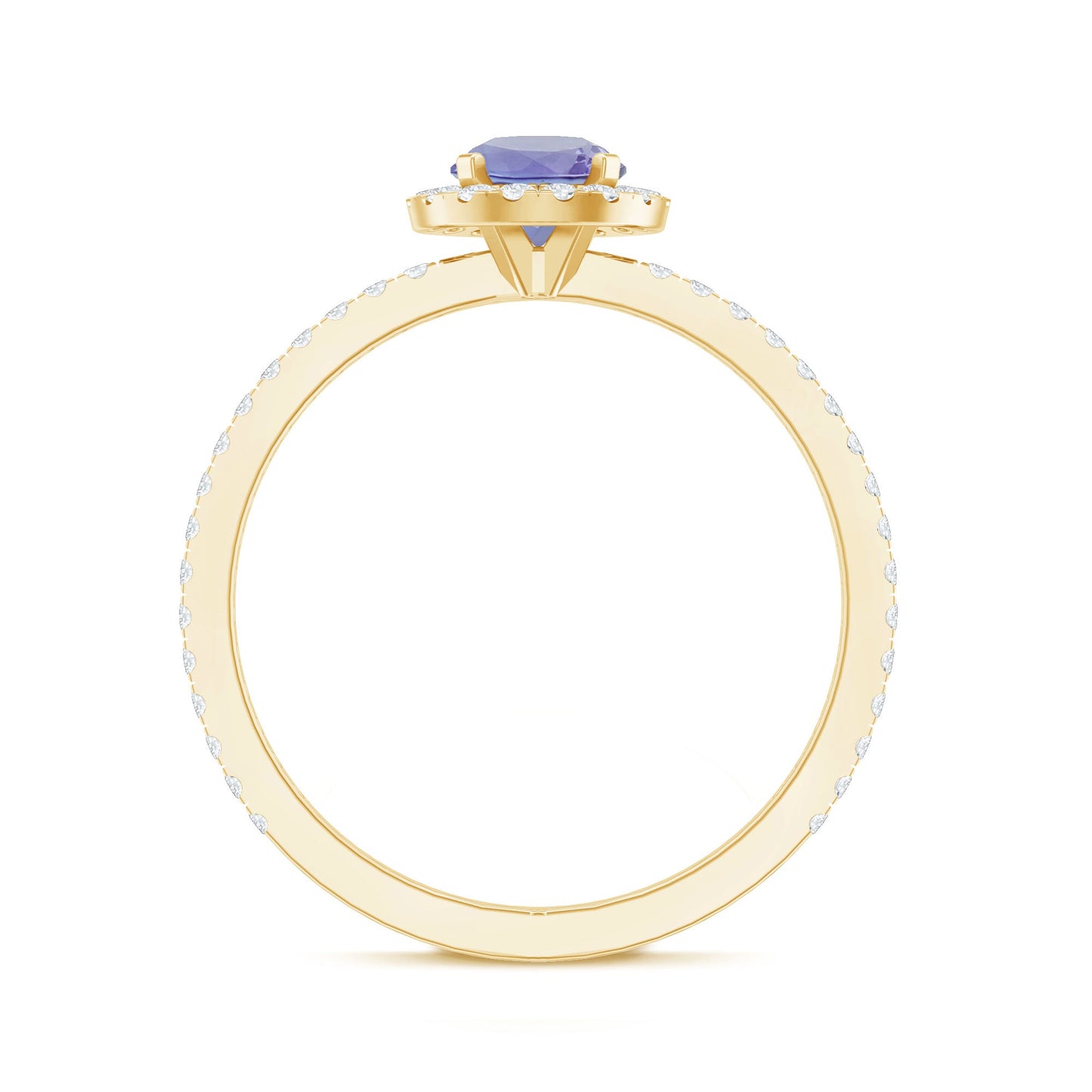 Womens Tanzanite Halo Ring with Diamond