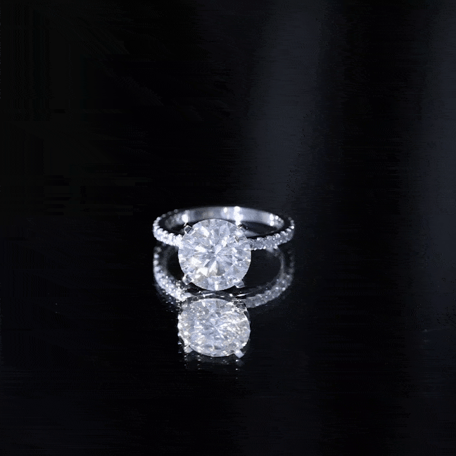 Certified Moissanite 10 MM Round Cut Engagement Ring