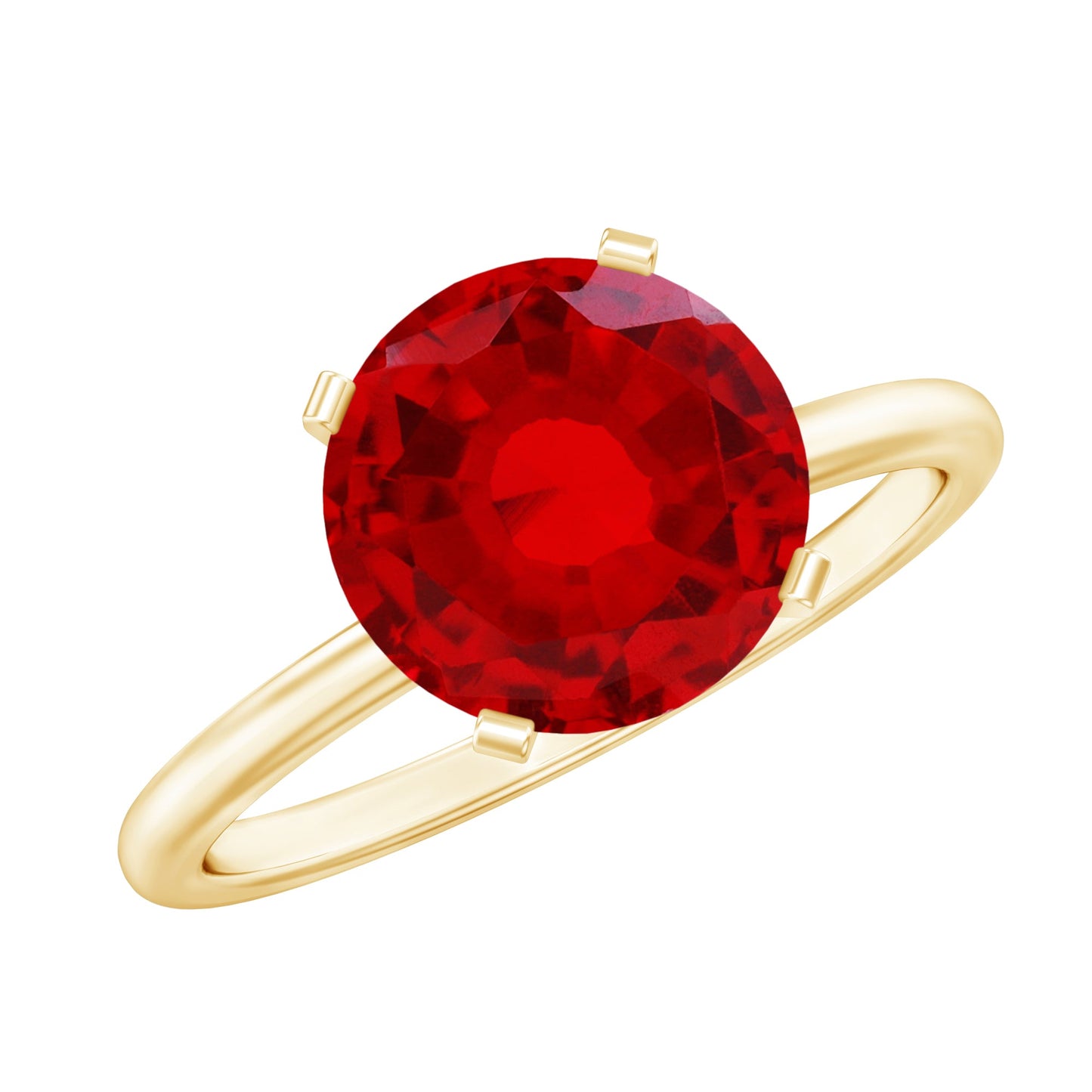 Solitaire Lab Grown 5 Carat Ruby Engagement Ring with Certificate
