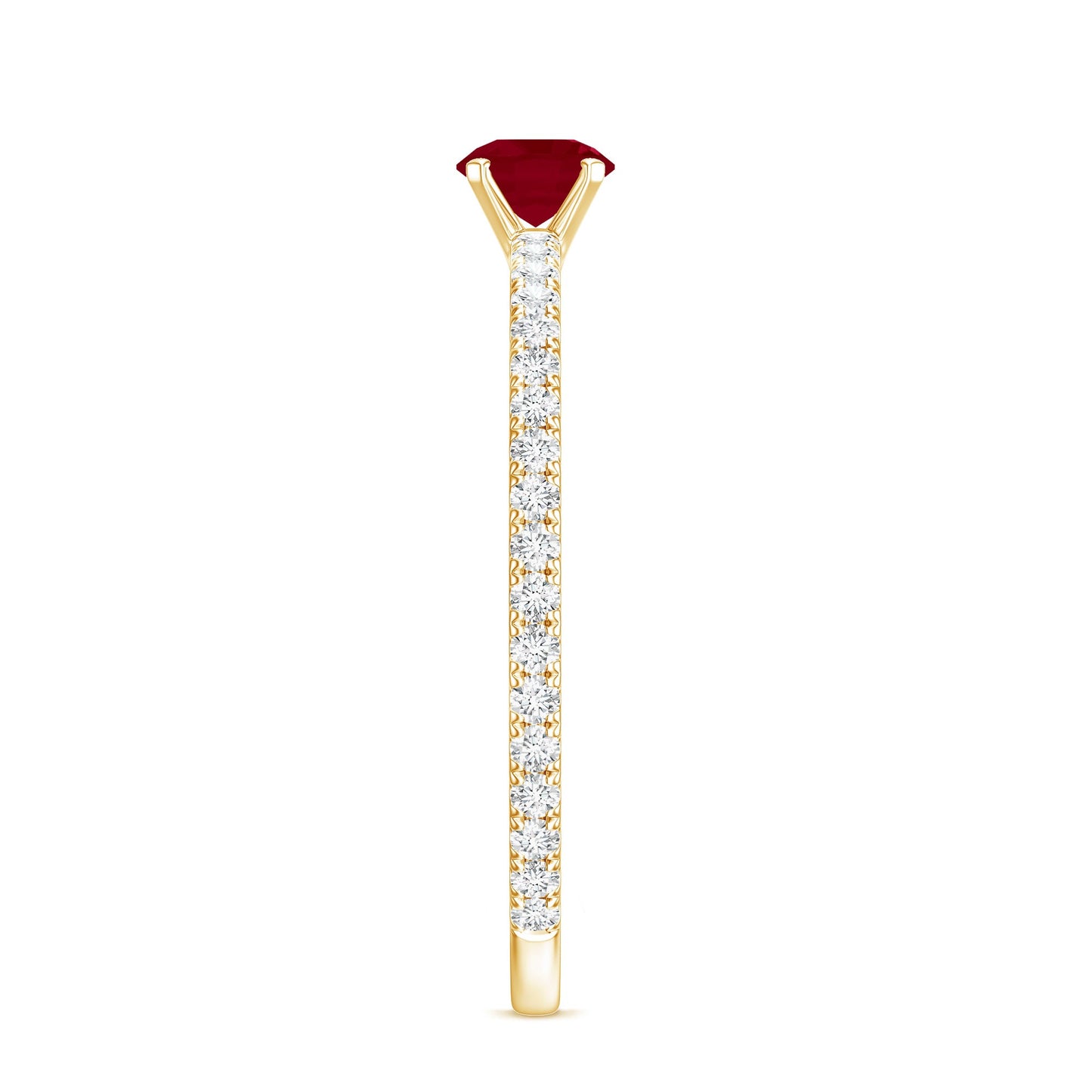 Natural Ruby Promise Ring with Diamond for Women