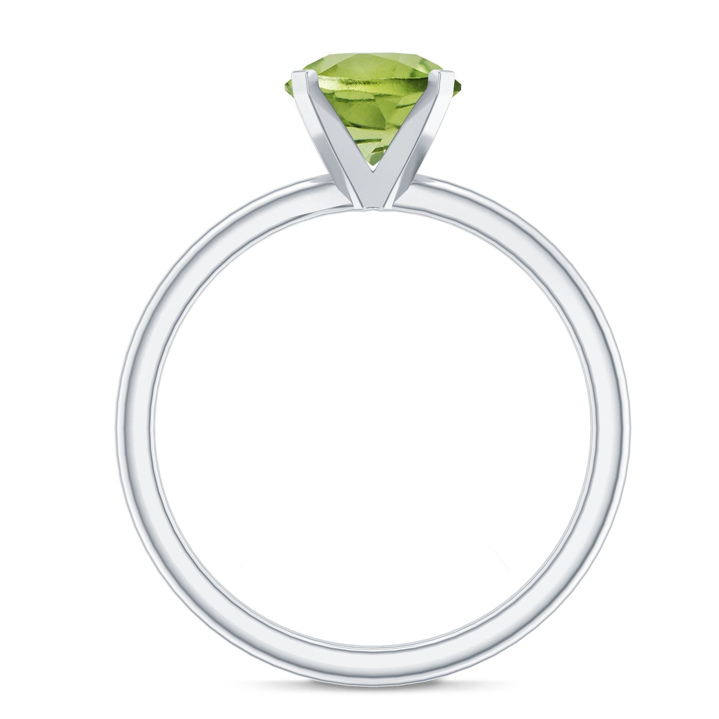 Natural 2 Carat Peridot Solitaire Engagement Ring for Women