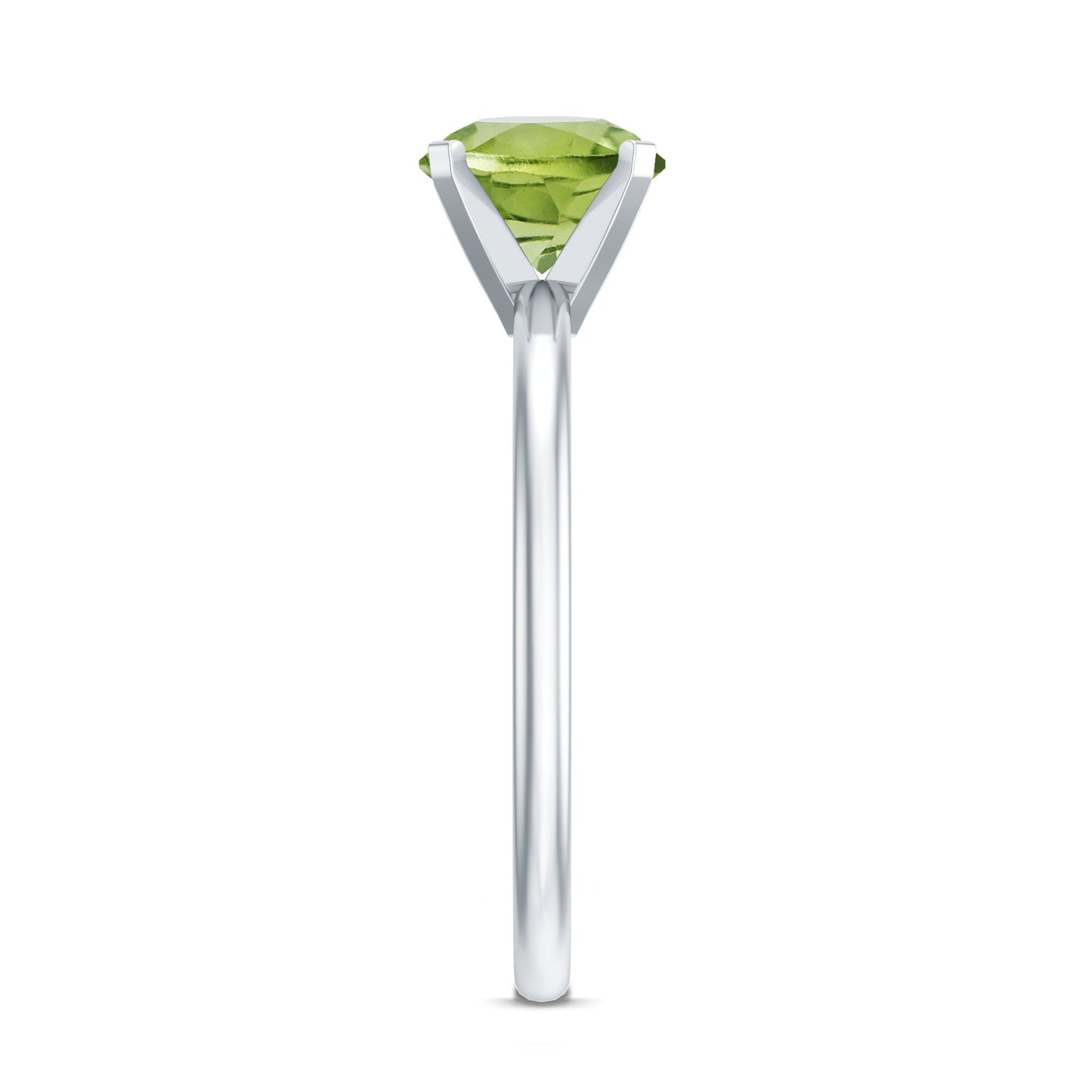 Natural 2 Carat Peridot Solitaire Engagement Ring for Women