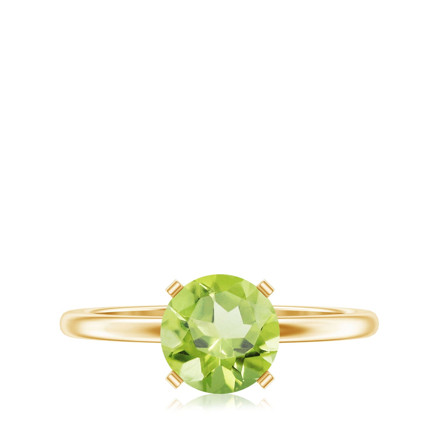 Natural 2 Carat Peridot Solitaire Engagement Ring for Women