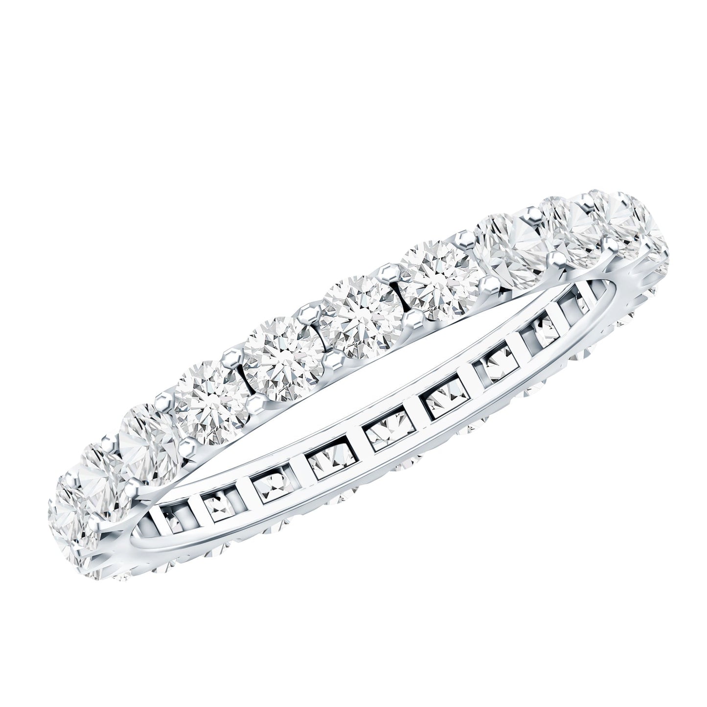 Brilliant Cut Round Moissanite Eternity Anniversary Band