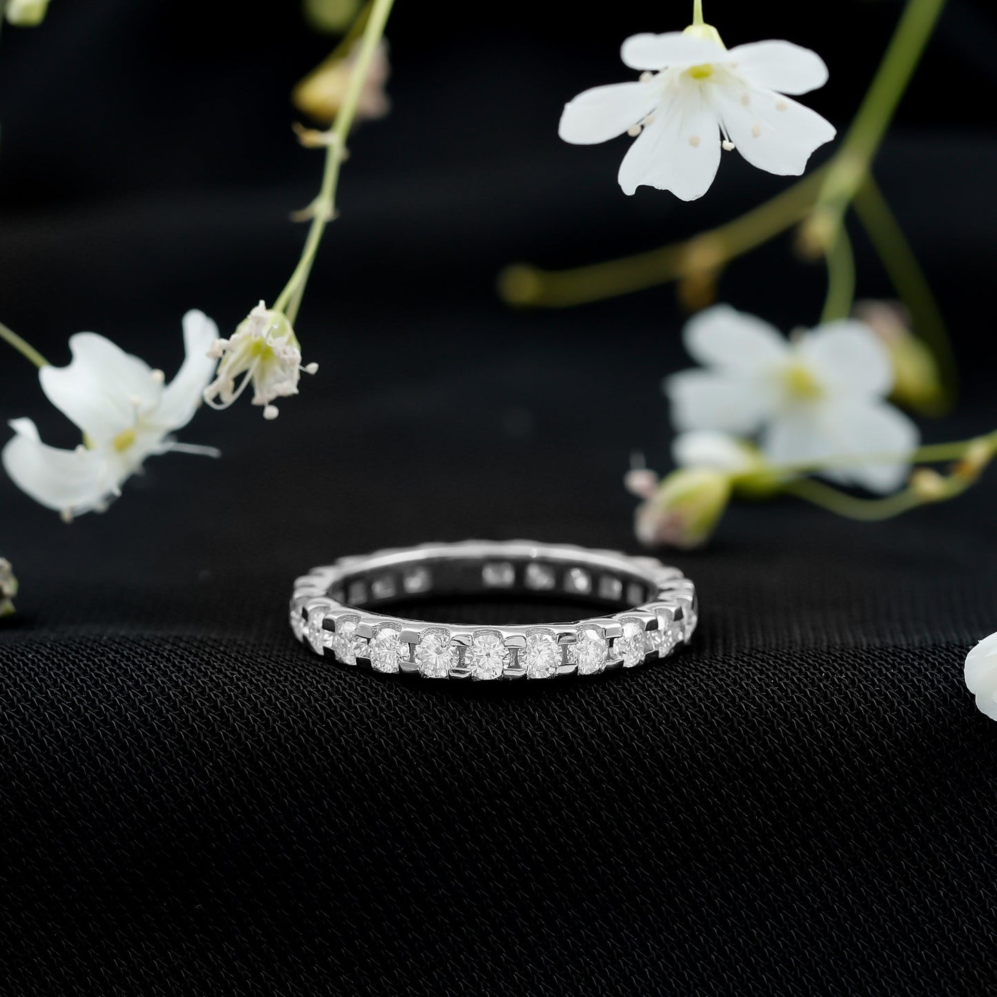 Brilliant Cut Round Moissanite Eternity Anniversary Band