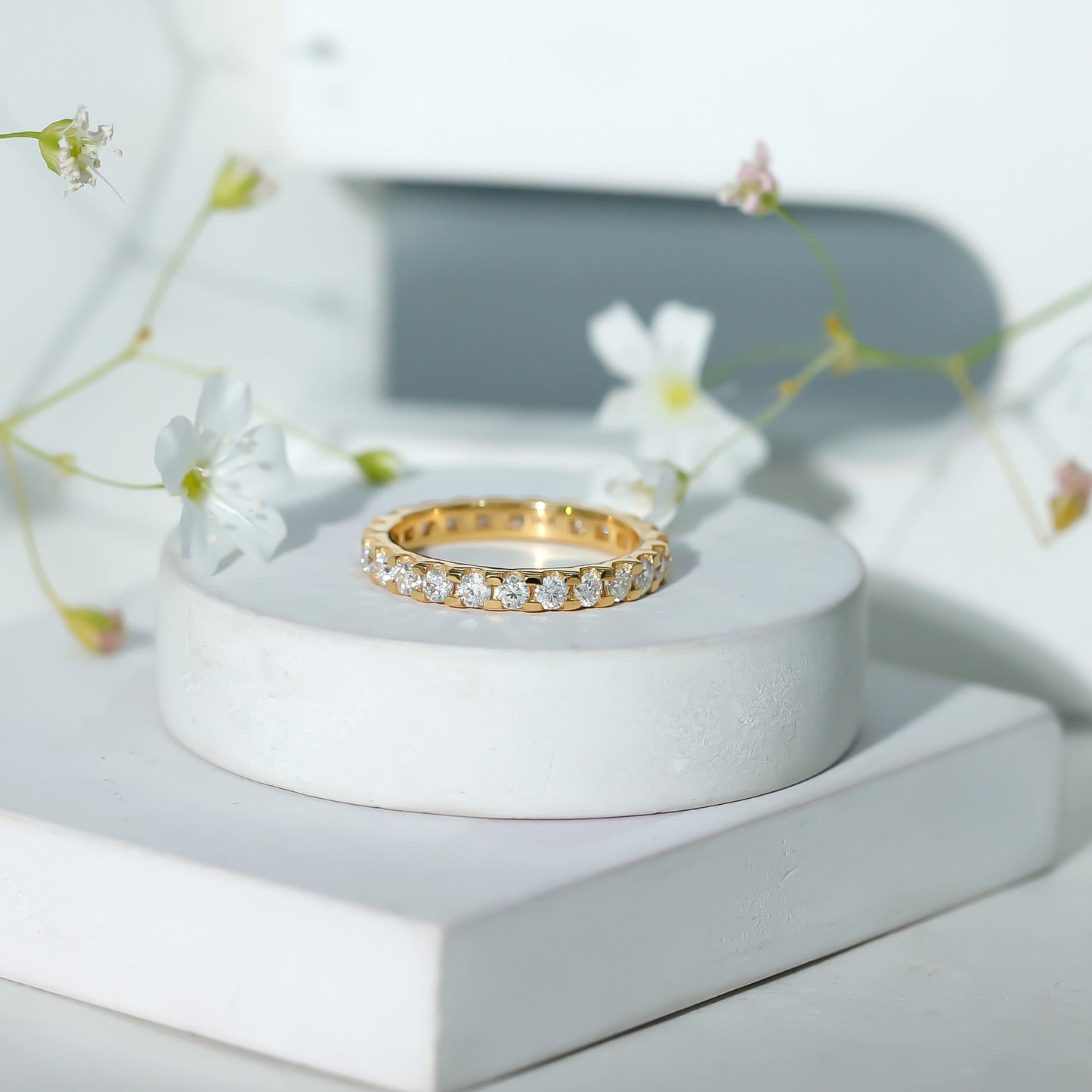 Brilliant Cut Round Moissanite Eternity Anniversary Band