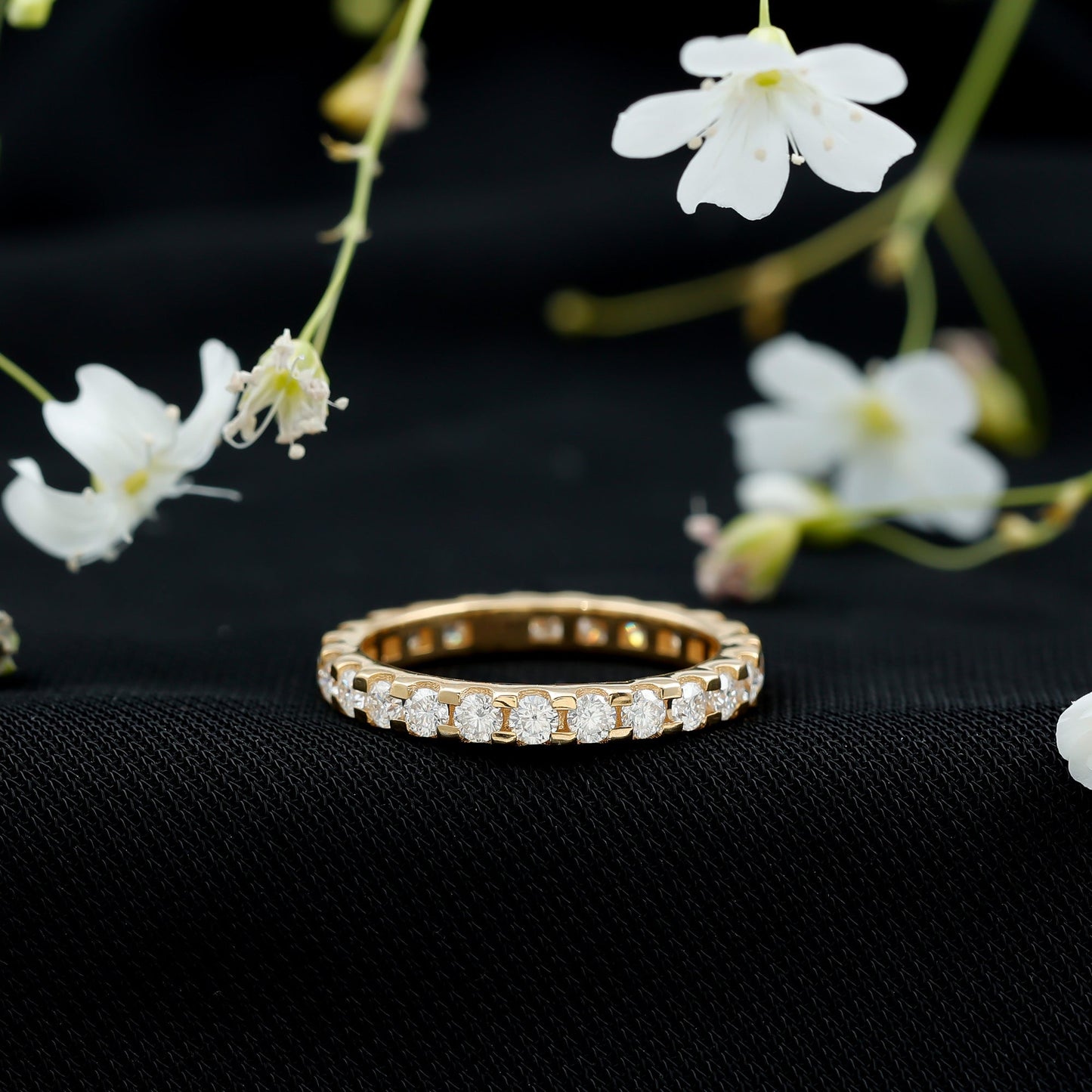 Brilliant Cut Round Moissanite Eternity Anniversary Band