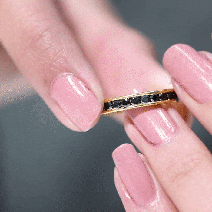 Channel Set Black Spinel Eternity Ring