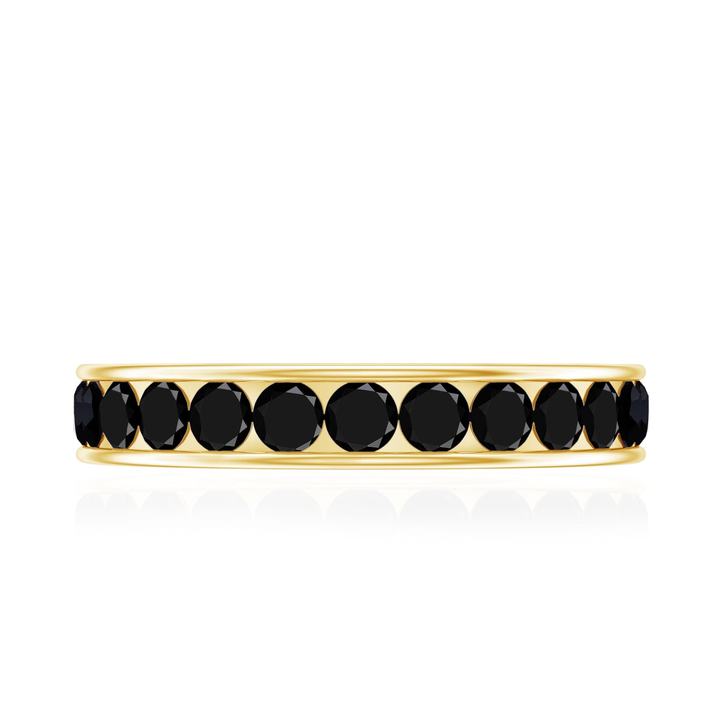 Channel Set Black Spinel Eternity Ring