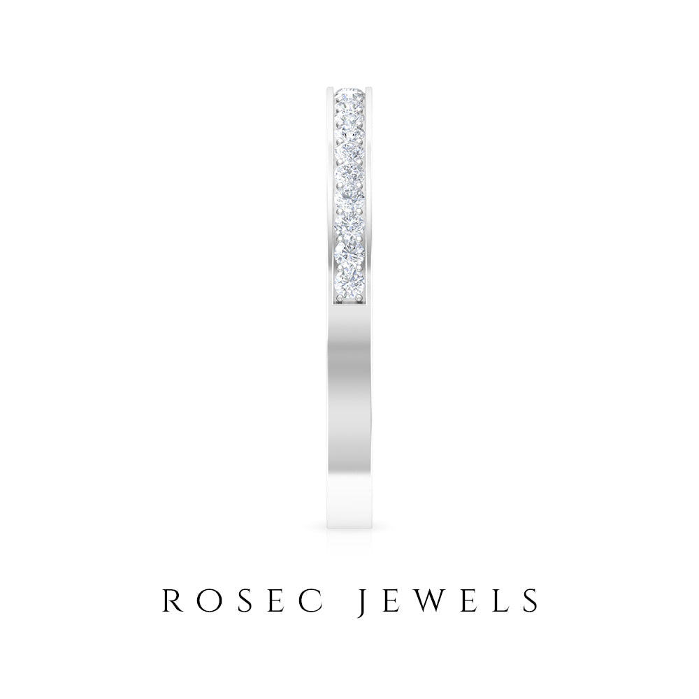 Natural Diamond Half Eternity Stackable Ring for Women