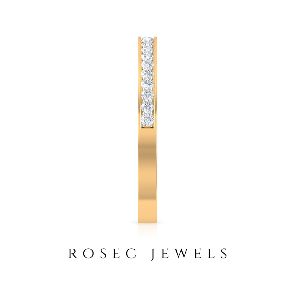 Natural Diamond Half Eternity Stackable Ring for Women