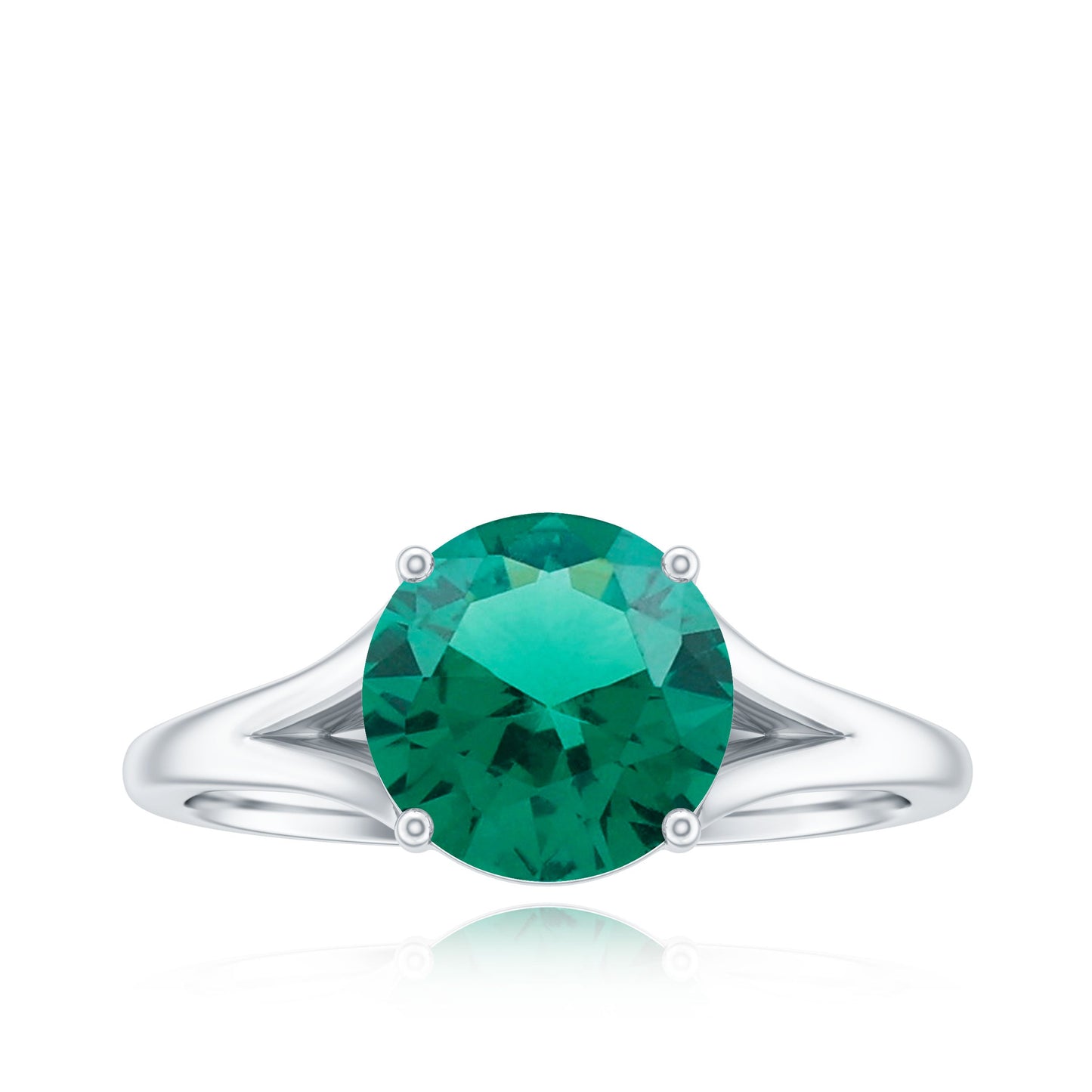 Certified 2 Carat Lab Grown Emerald Engagement Ring with Diamond