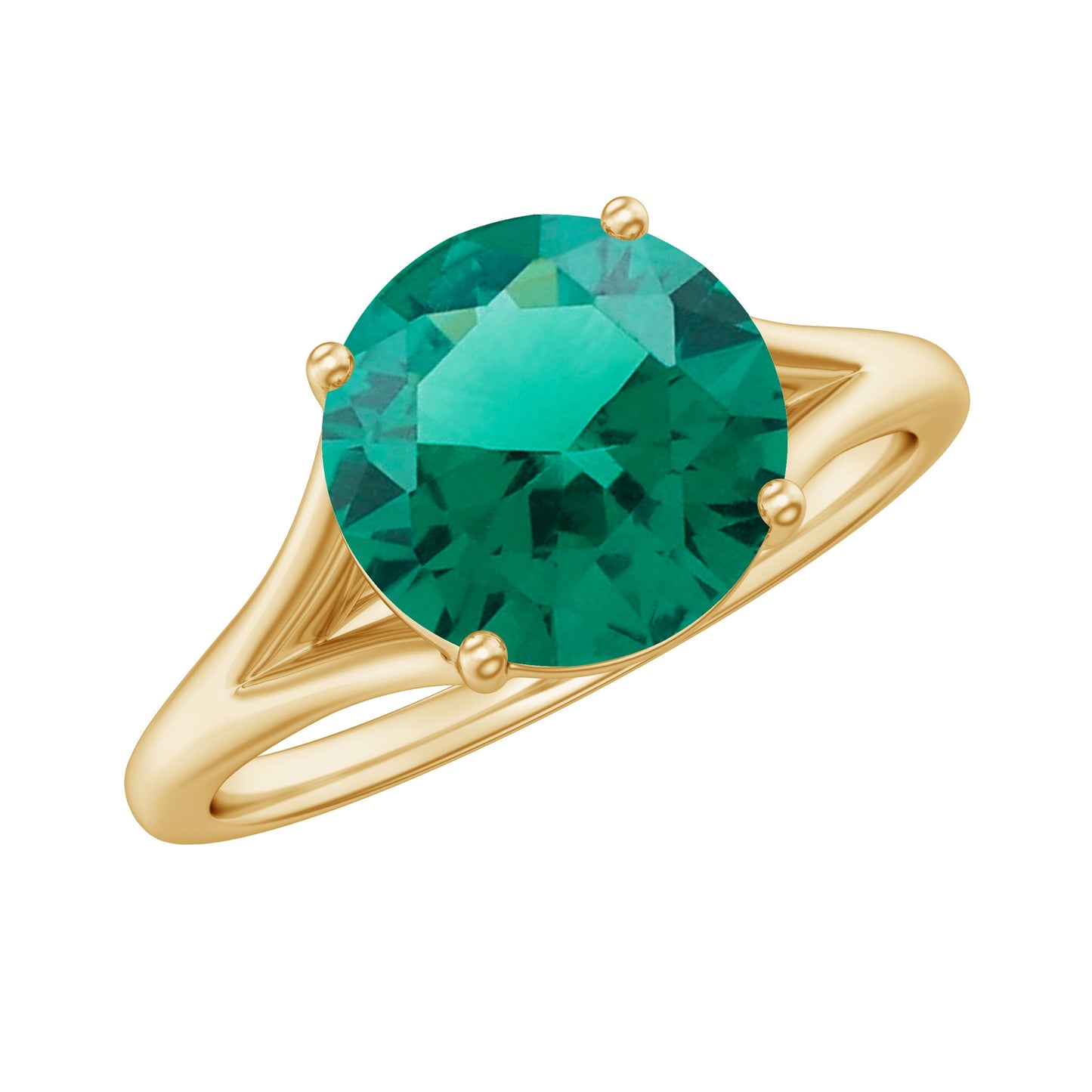 Certified 2 Carat Lab Grown Emerald Engagement Ring with Diamond
