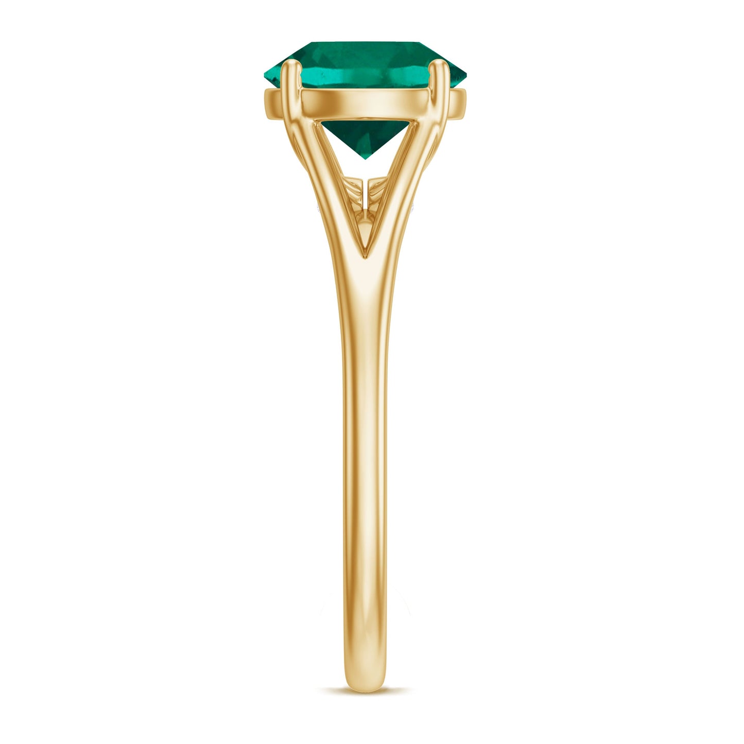 Certified 2 Carat Lab Grown Emerald Engagement Ring with Diamond