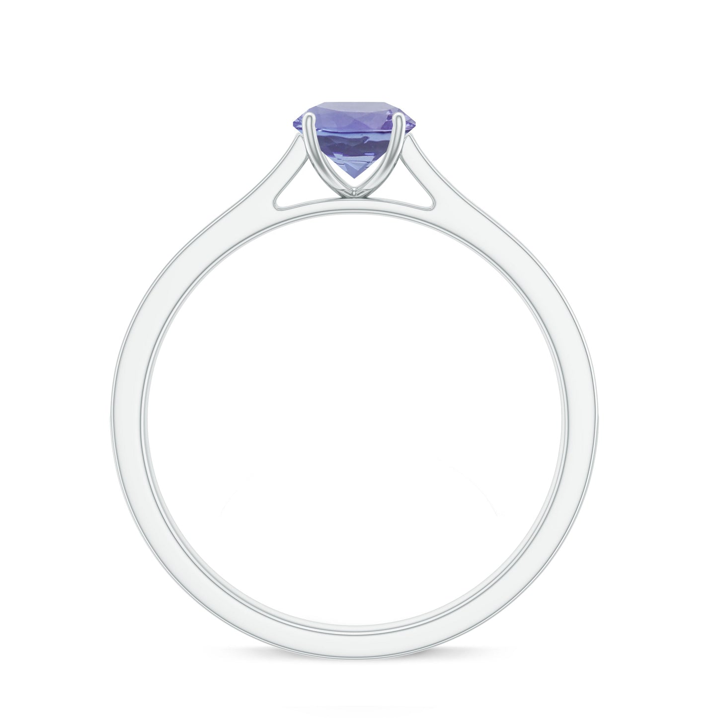 Natural Tanzanite Solitaire Engagement Ring with Diamond