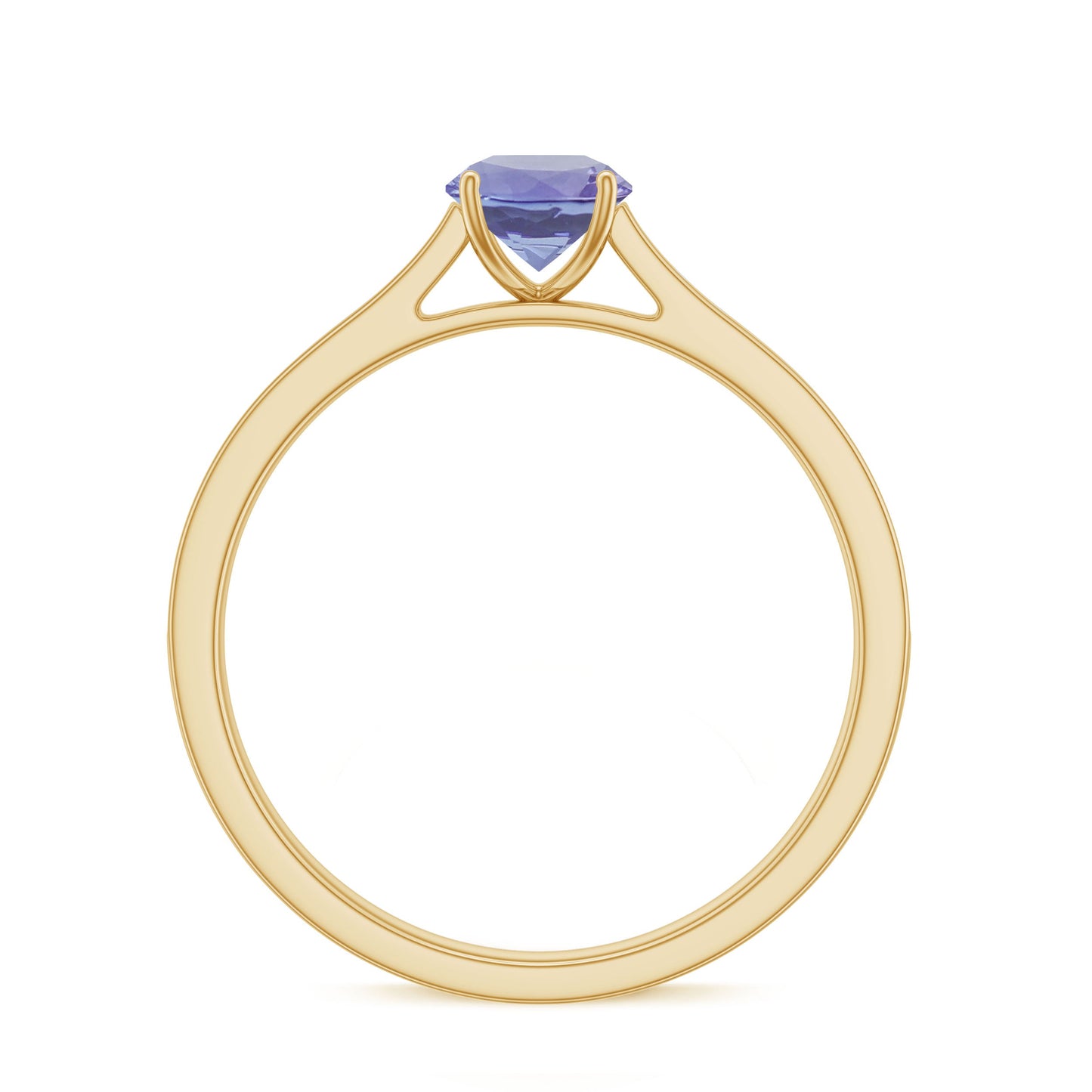 Natural Tanzanite Solitaire Engagement Ring with Diamond