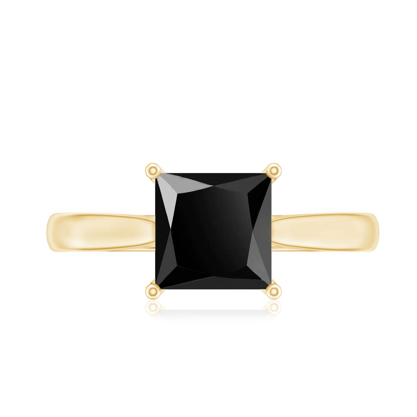 1 Carat Princess Cut Lab Grown Black Diamond Engagement Ring with Surprise White Diamond