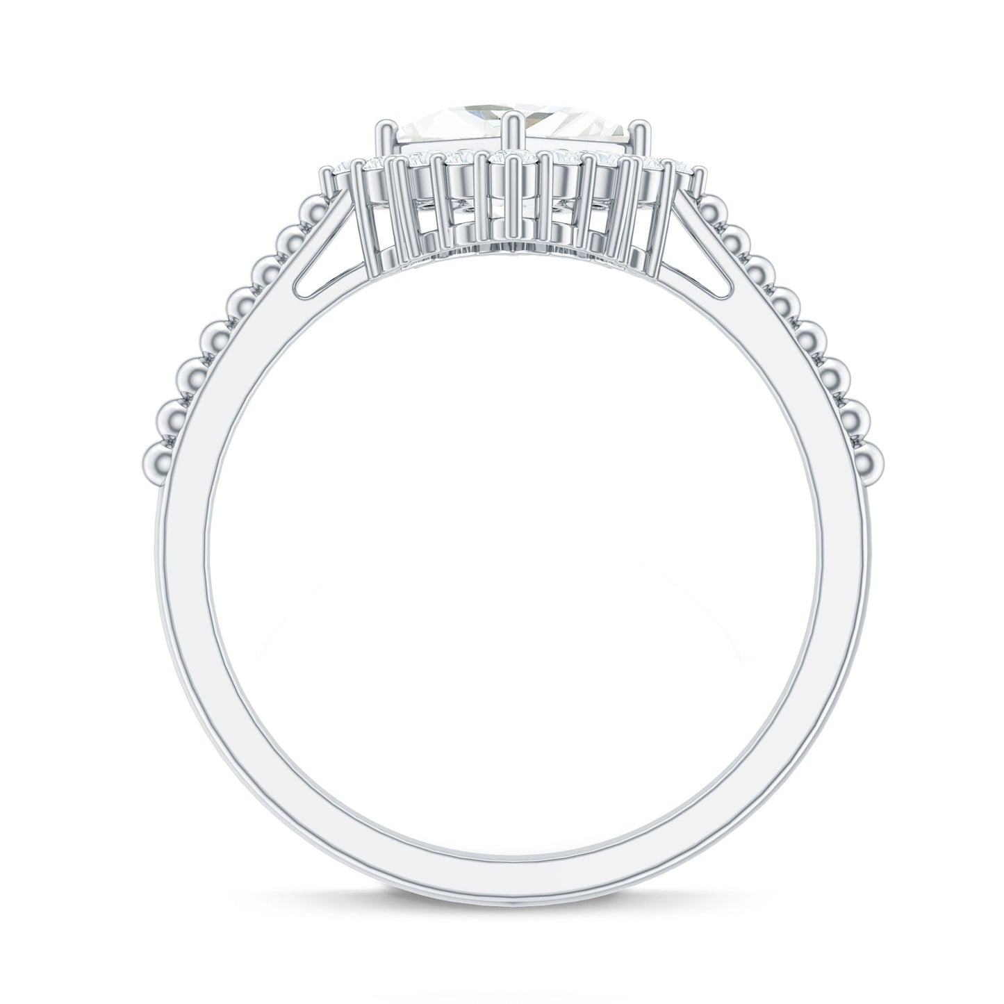 0.7 Carat Princess Cut Moissanite Vintage Inspired Ring