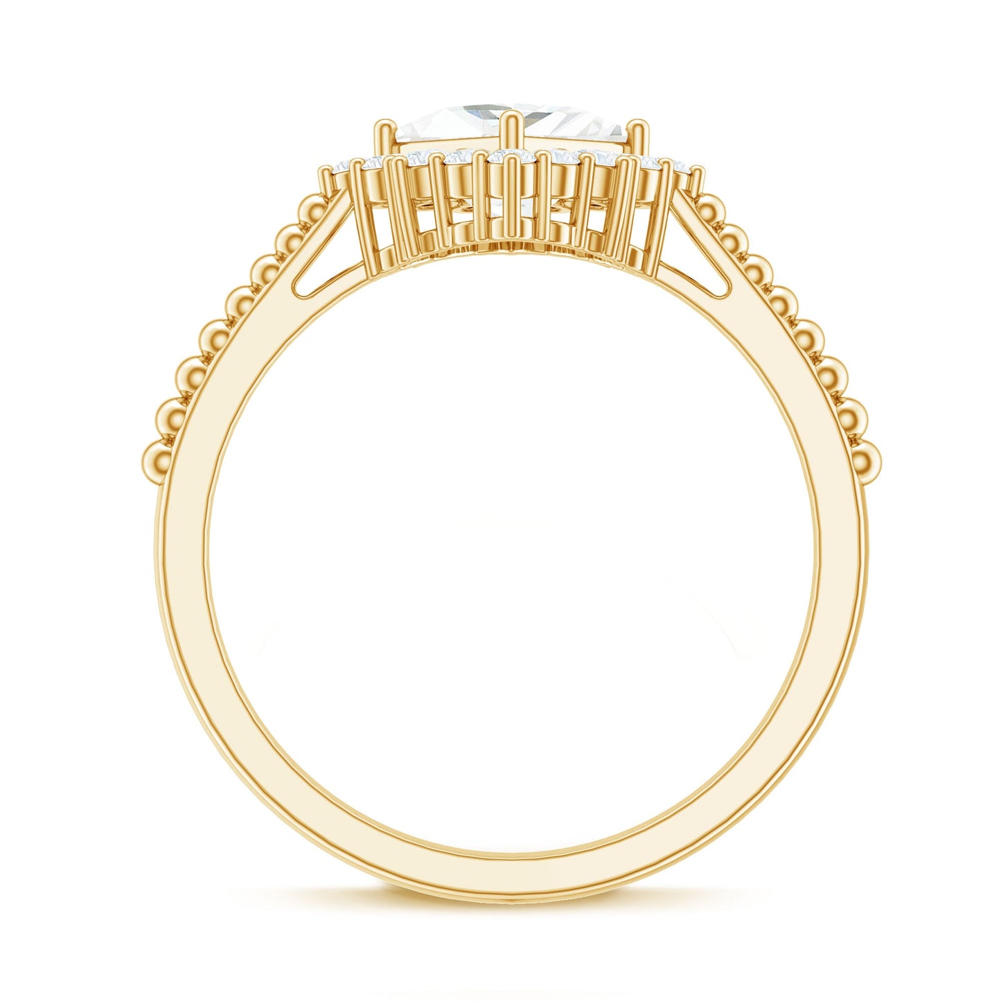 0.7 Carat Princess Cut Moissanite Vintage Inspired Ring