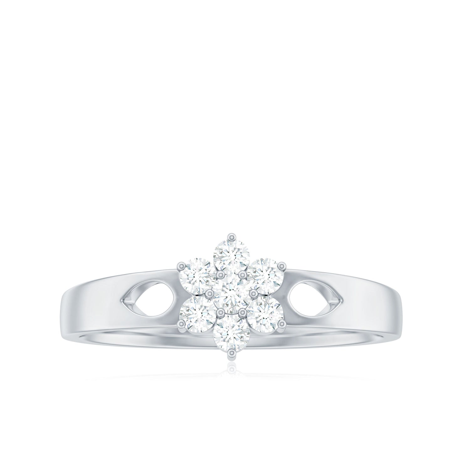 Nature Inspired Diamond Flower Promise Ring for Proposal