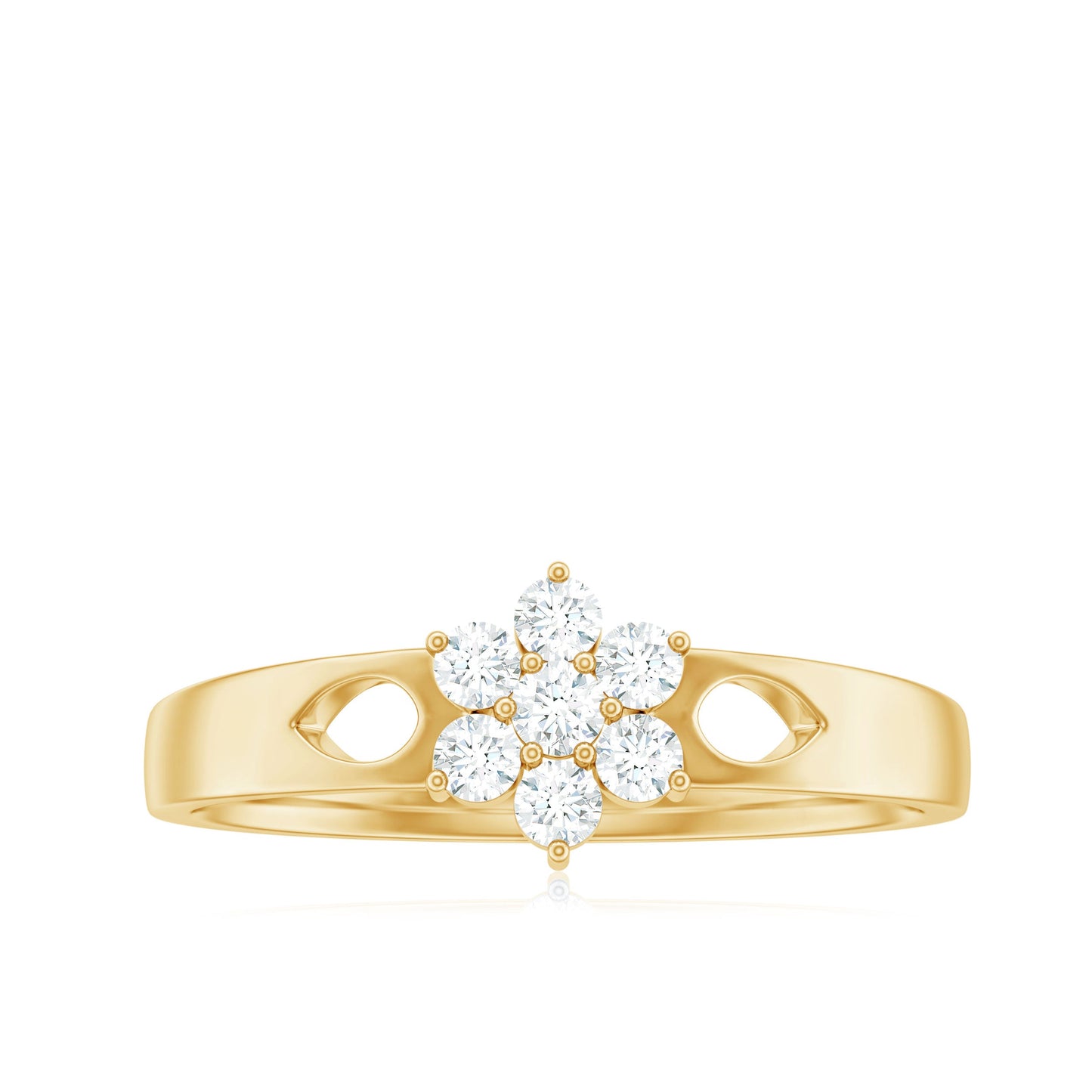 Nature Inspired Diamond Flower Promise Ring for Proposal