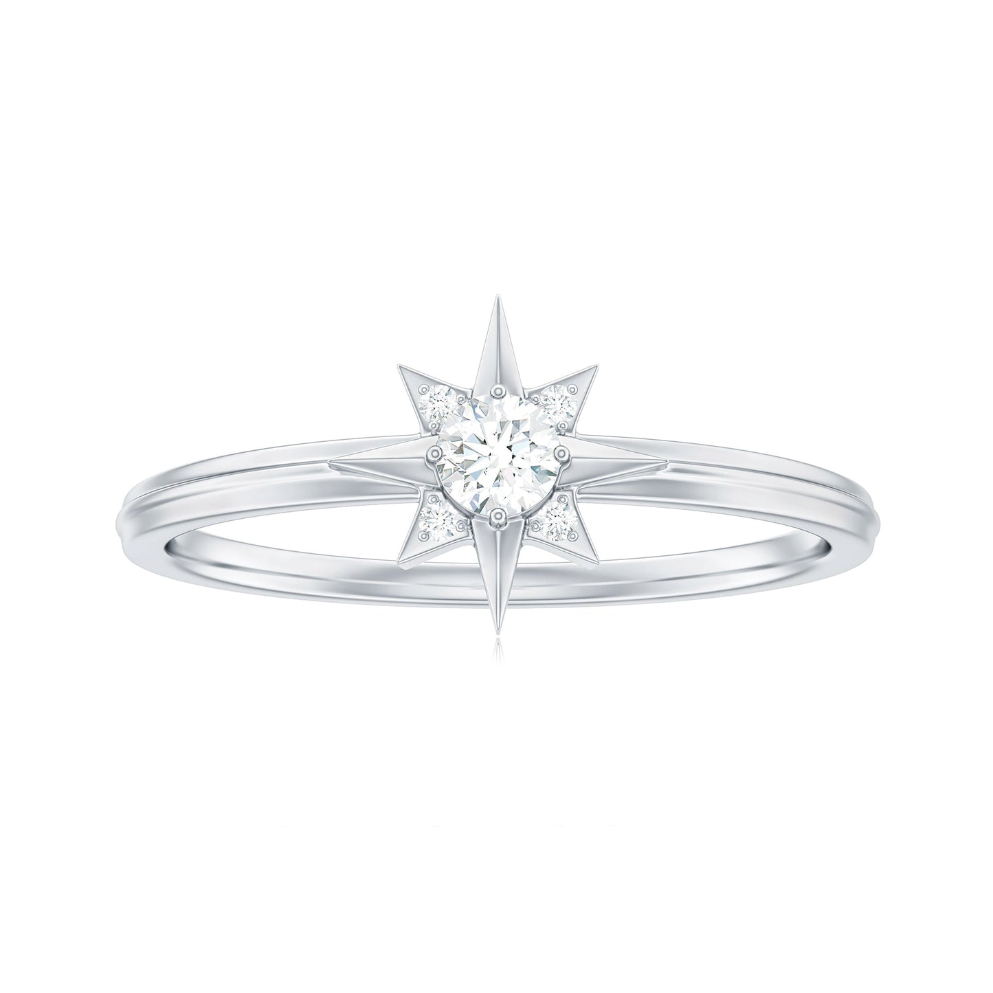 Natural Diamond Starburst Ring for Promise