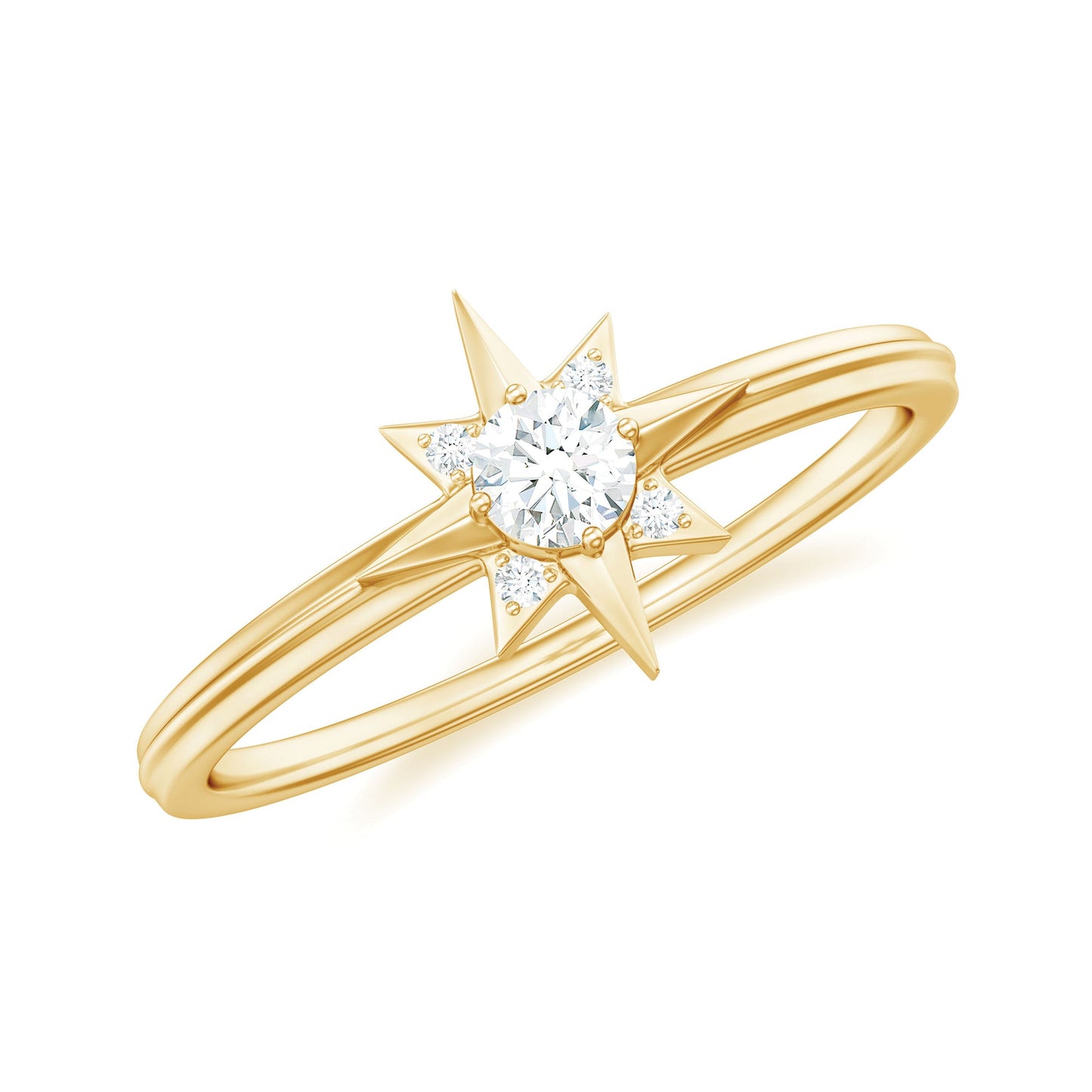 Natural Diamond Starburst Ring for Promise