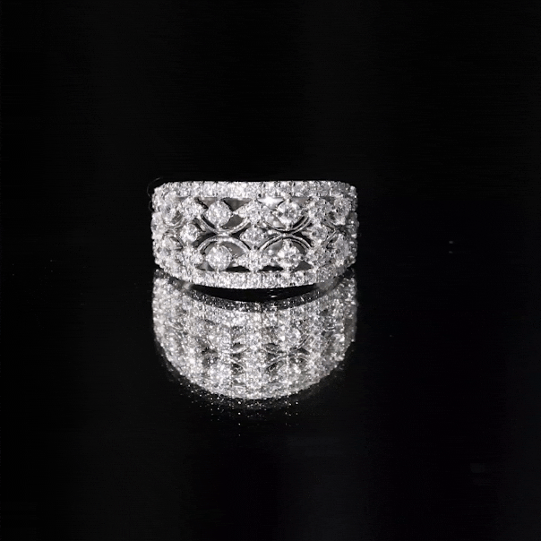Certified Moissanite Vintage Wedding Band Ring