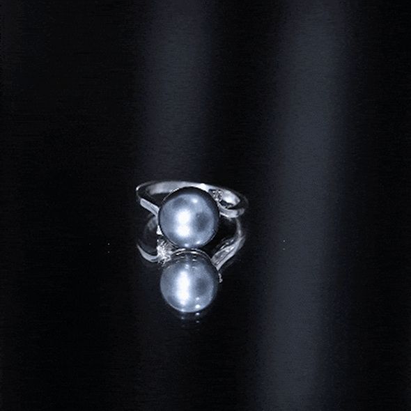 8 Carat Solitaire Tahitian Pearl Bypass Engagement Ring with Diamond