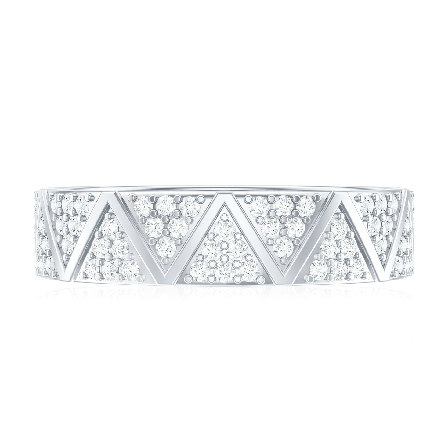 Natural Diamond Wide Wedding Band for Women