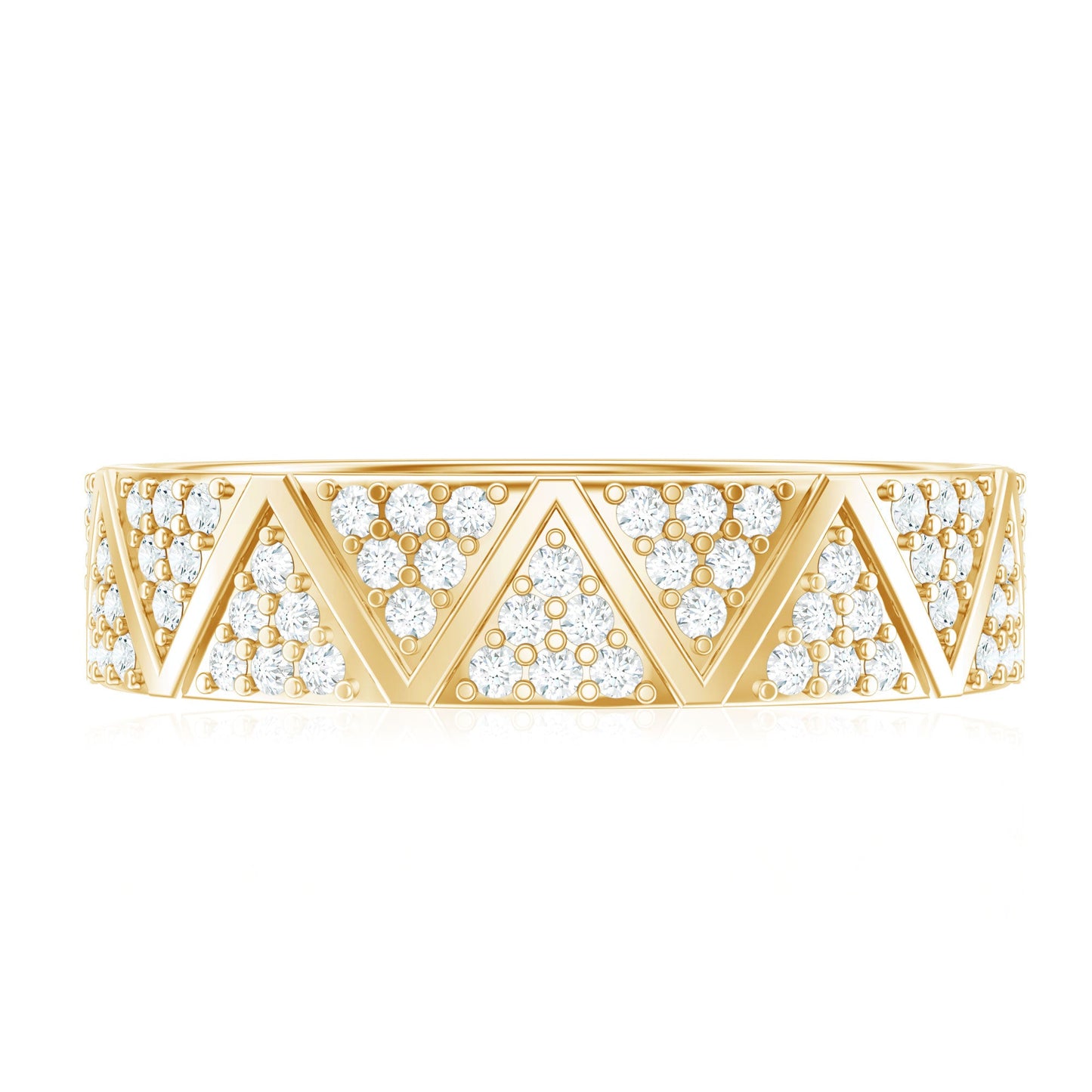 Natural Diamond Wide Wedding Band for Women