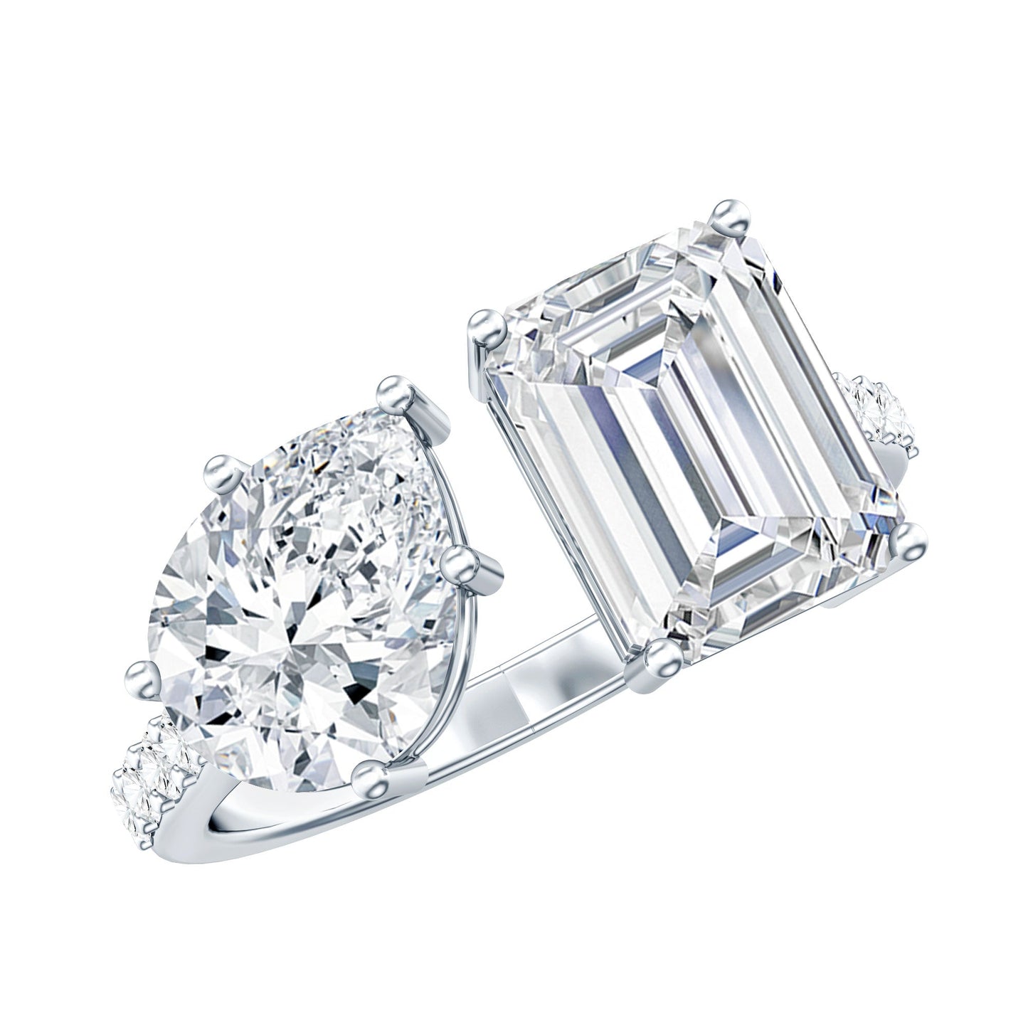 Toi Et Moi Moissanite Engagement Ring for Women