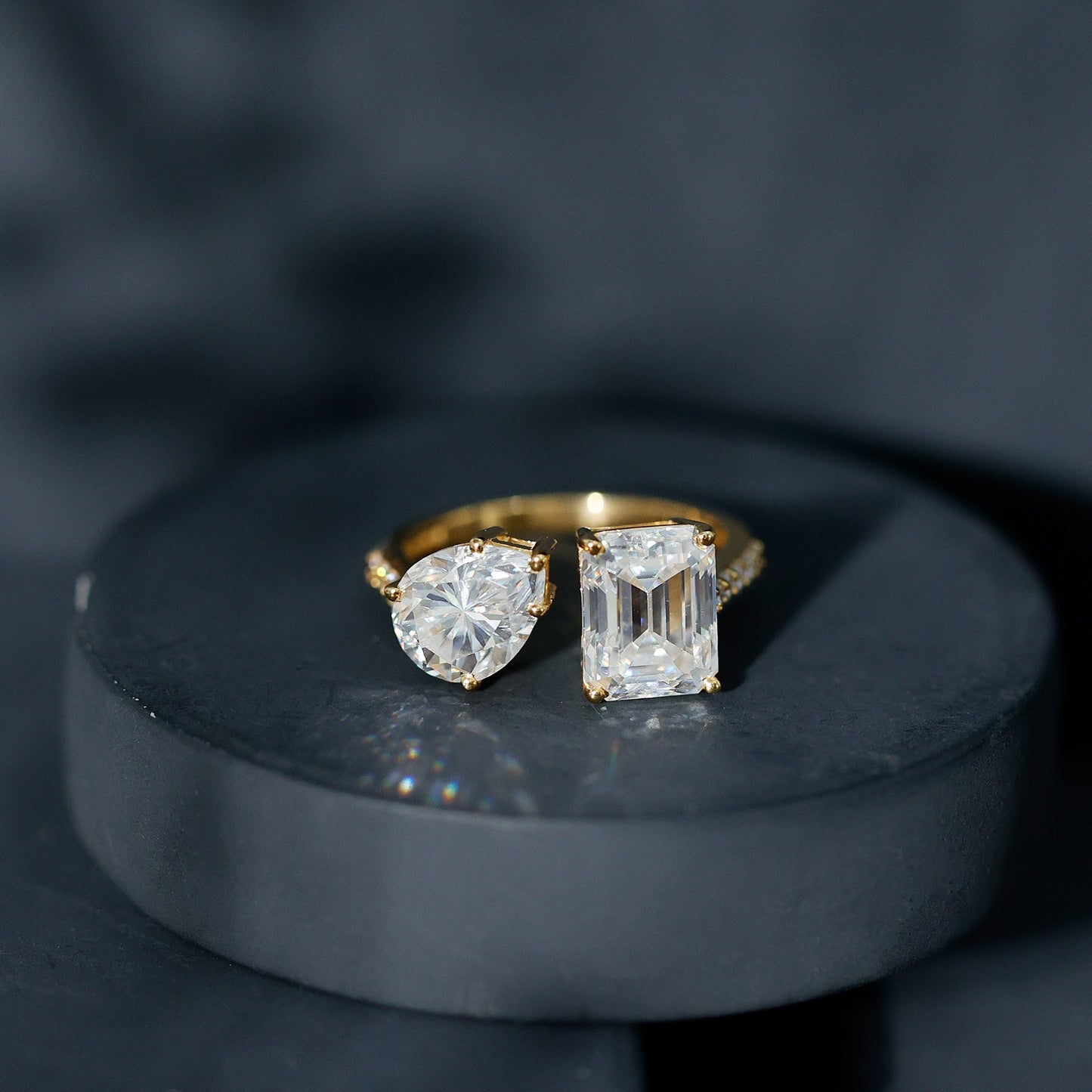 Toi Et Moi Moissanite Engagement Ring for Women