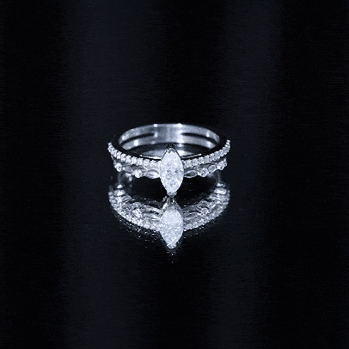 Certified Brilliant Cut Moissanite Marquise Cut Engagement Ring