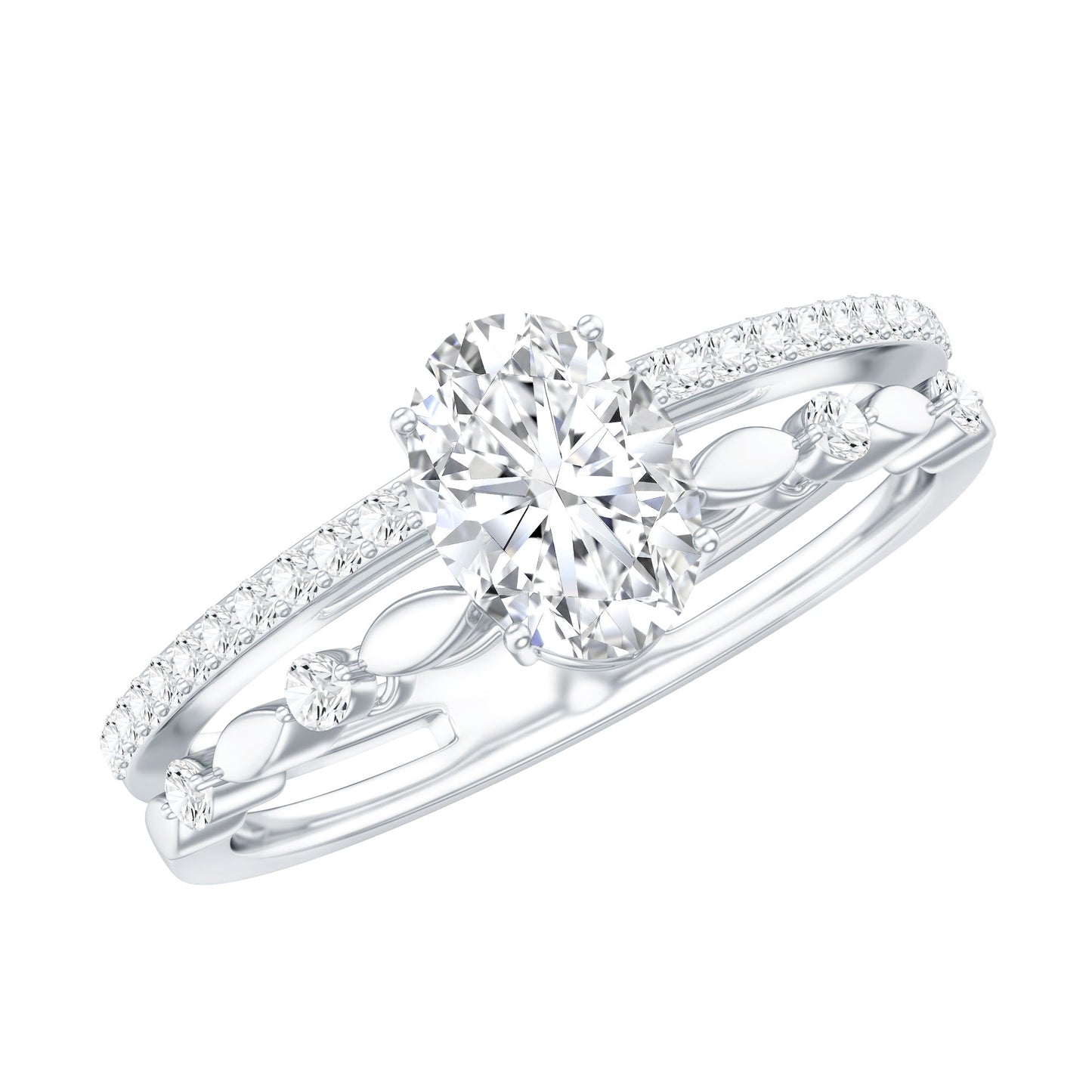 Oval Cut Moissanite Engagement Ring For Women