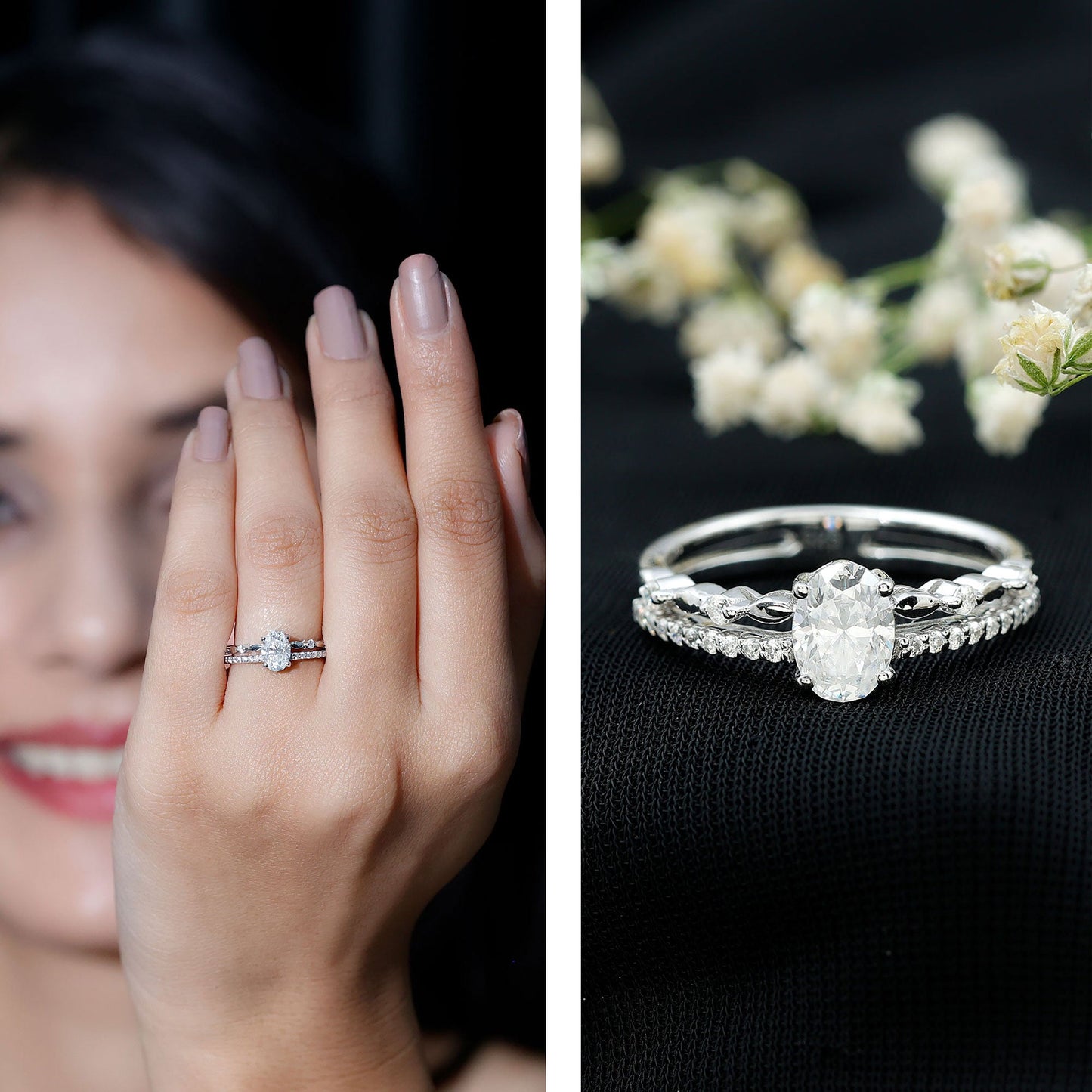 Oval Cut Moissanite Engagement Ring For Women
