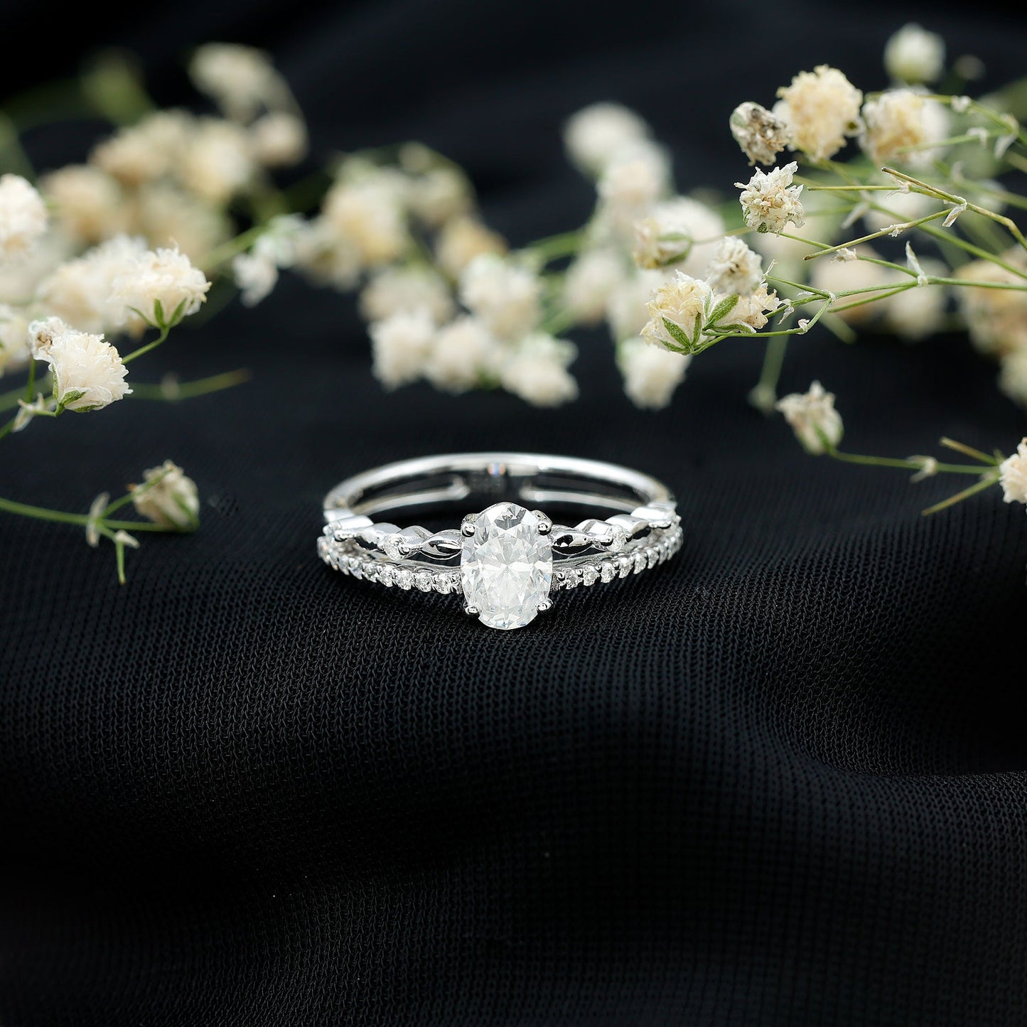 Oval Cut Moissanite Engagement Ring For Women