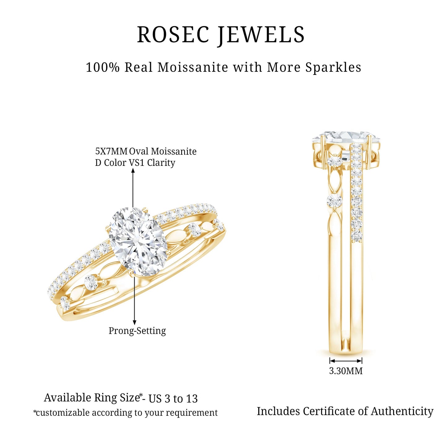 Oval Cut Moissanite Engagement Ring For Women