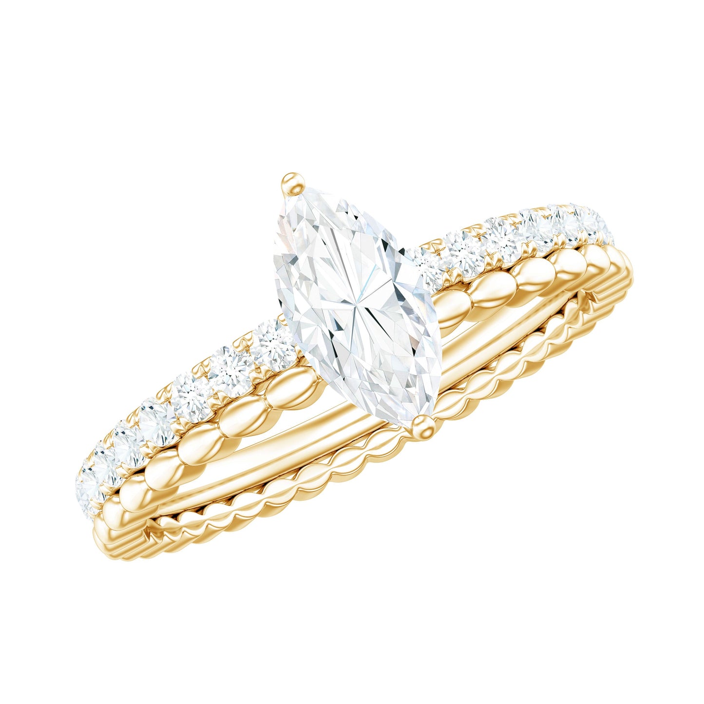 Marquise Cut Moissanite Solitaire Engagement Ring