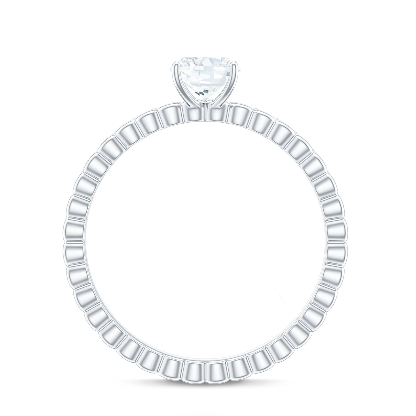 0.9 Carat Solitaire Moissanite Oblong Engagement Ring