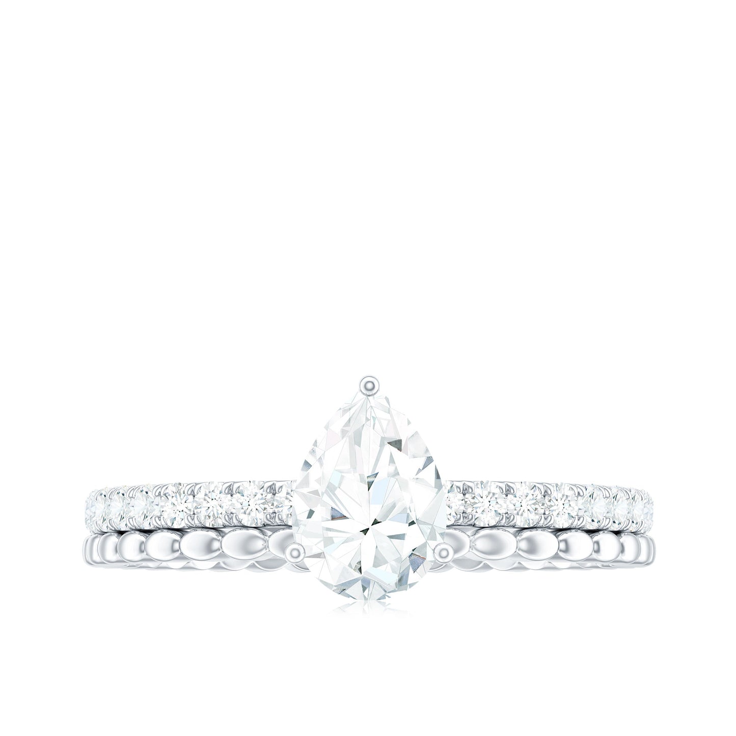 0.7 Carat Pear Cut Moissanite Solitaire Engagement Ring
