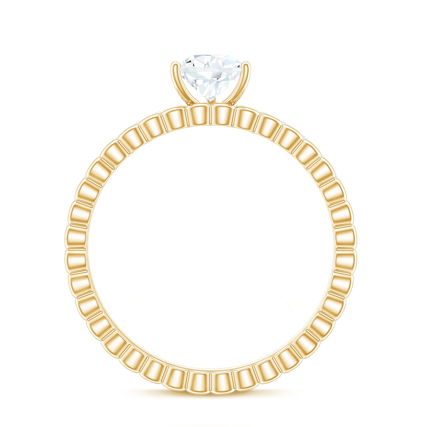 0.7 Carat Pear Cut Moissanite Solitaire Engagement Ring