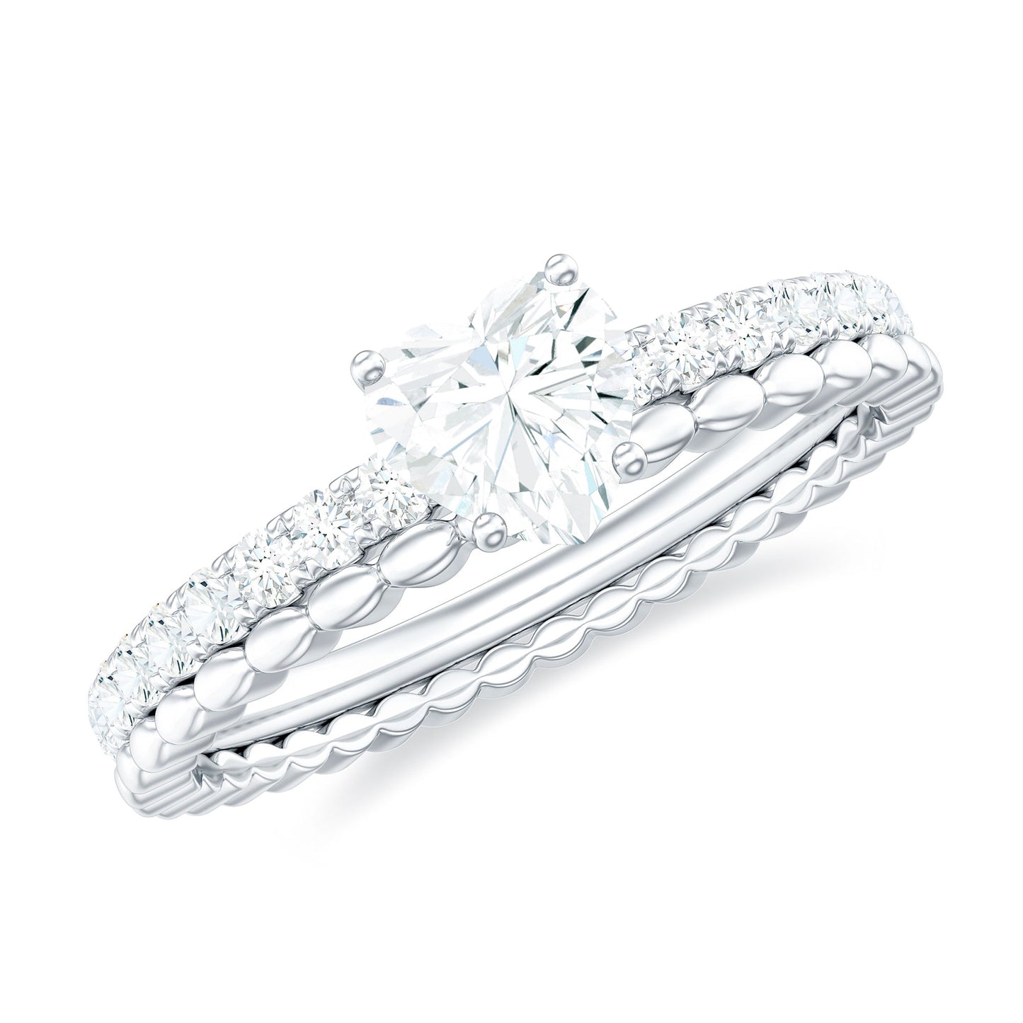 Heart Shape Moissanite Designer Engagement Ring for Women