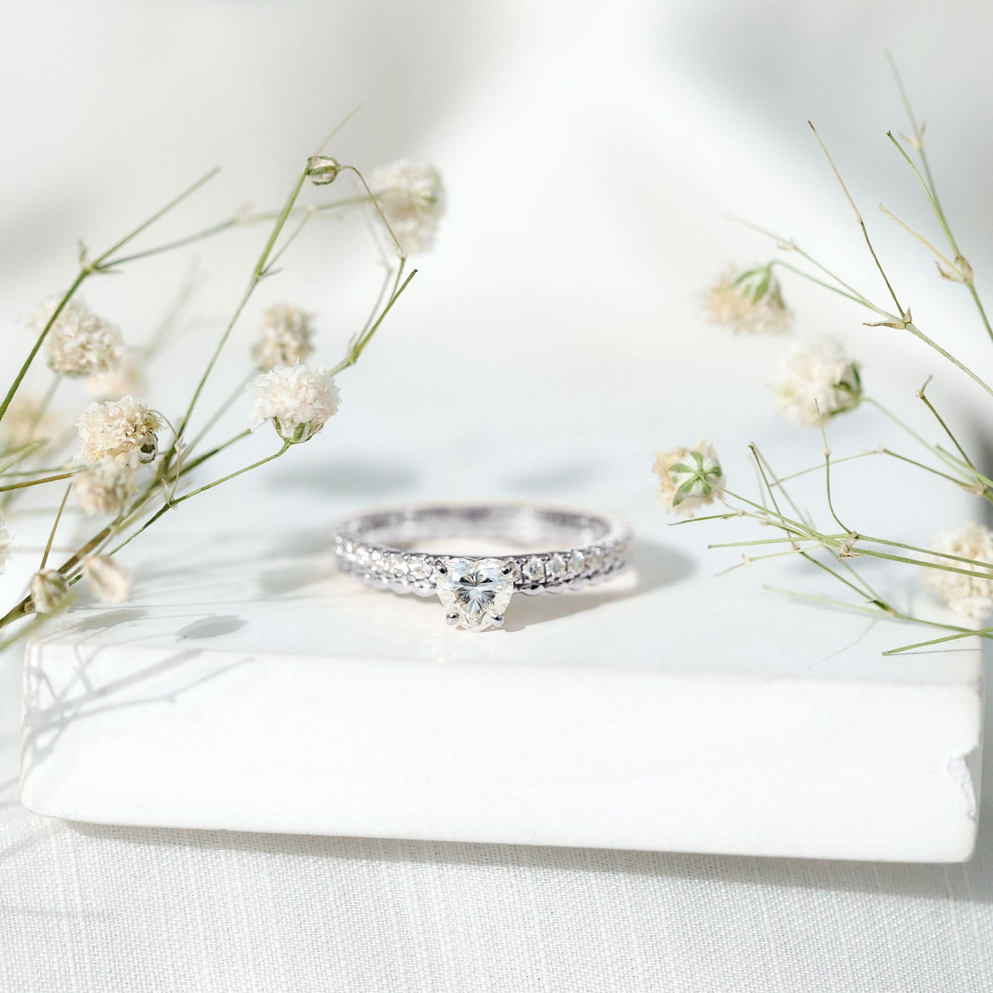 Heart Shape Moissanite Designer Engagement Ring for Women