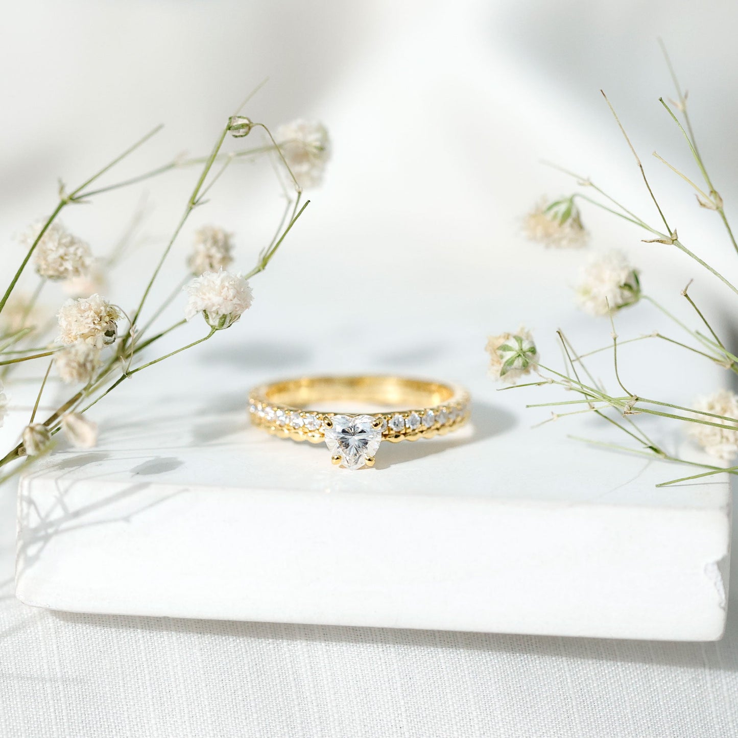 Heart Shape Moissanite Designer Engagement Ring for Women