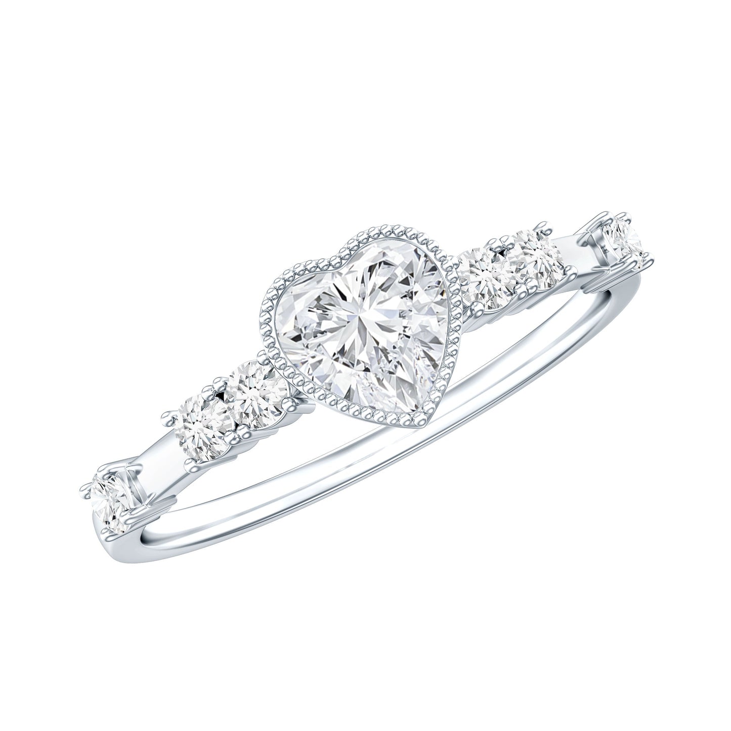 Heart Shaped Moissanite Pre Engagement Ring