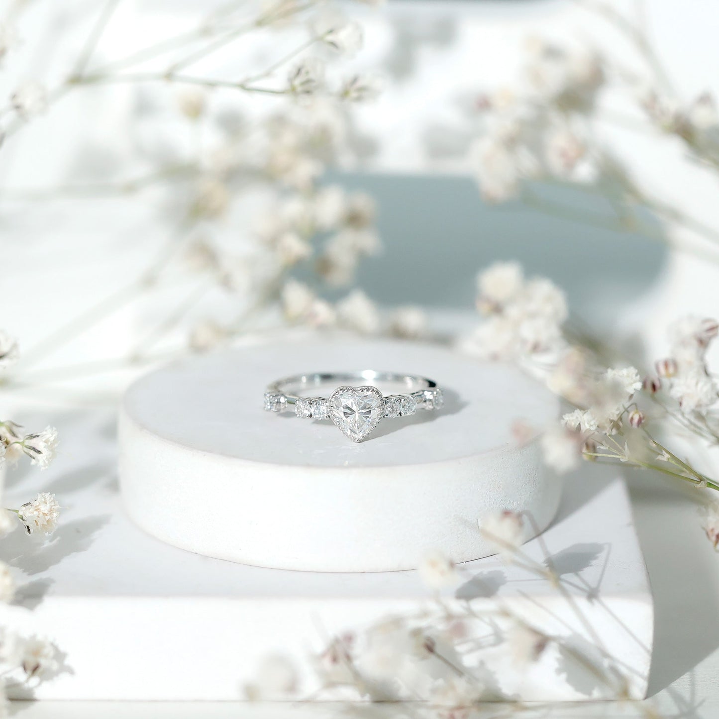 Heart Shaped Moissanite Pre Engagement Ring