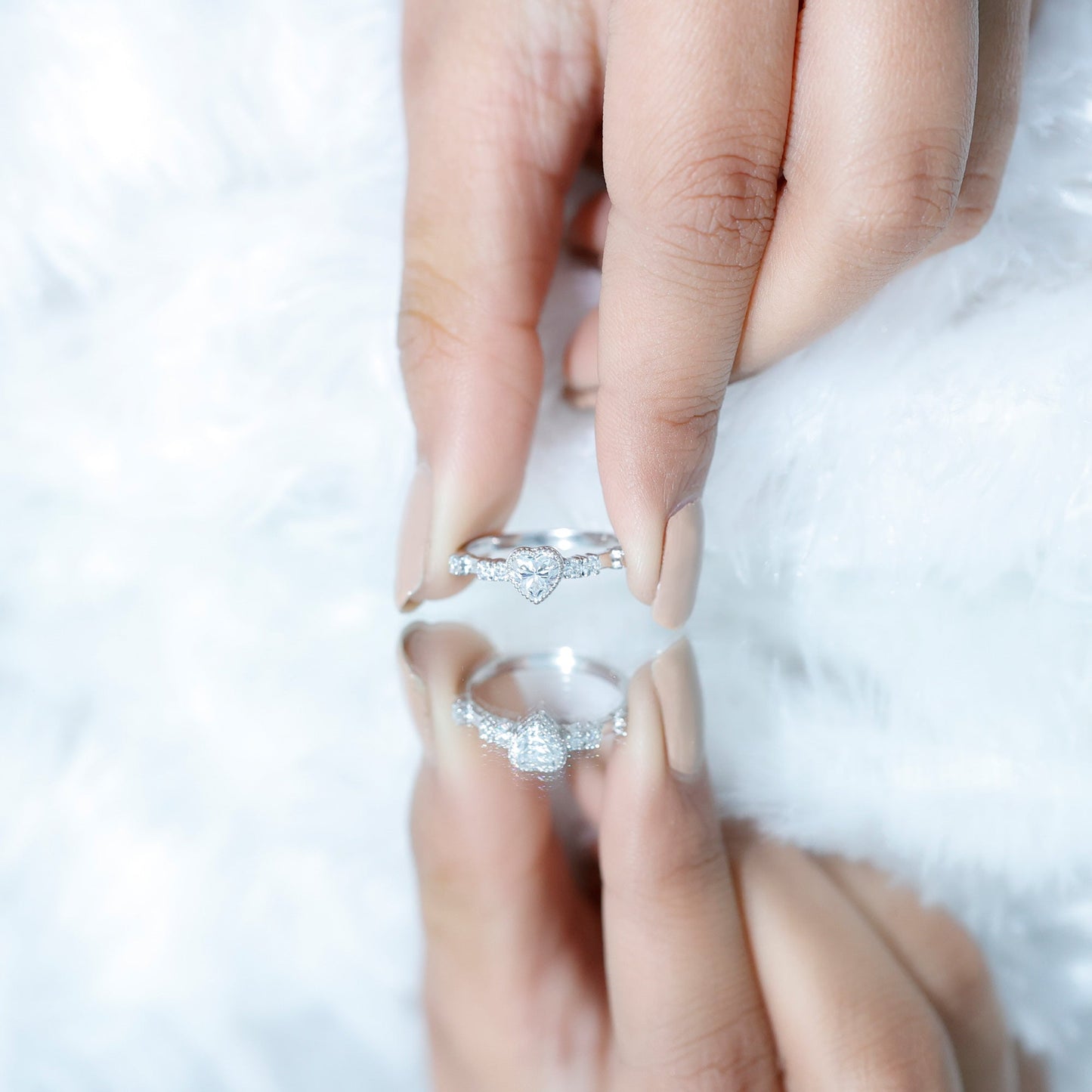 Heart Shaped Moissanite Pre Engagement Ring
